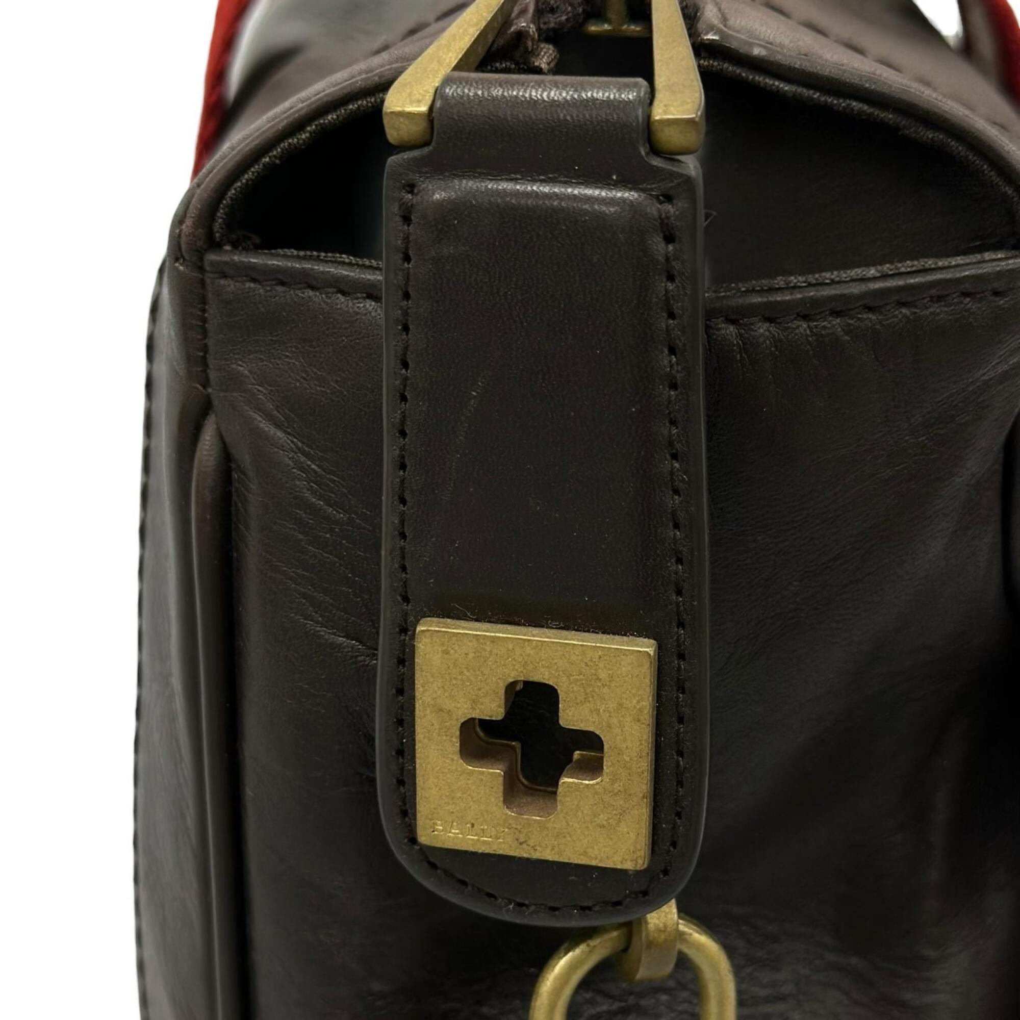 Bally Dark Brown Leather Briefcase Tote Bag (Pre-Owned)