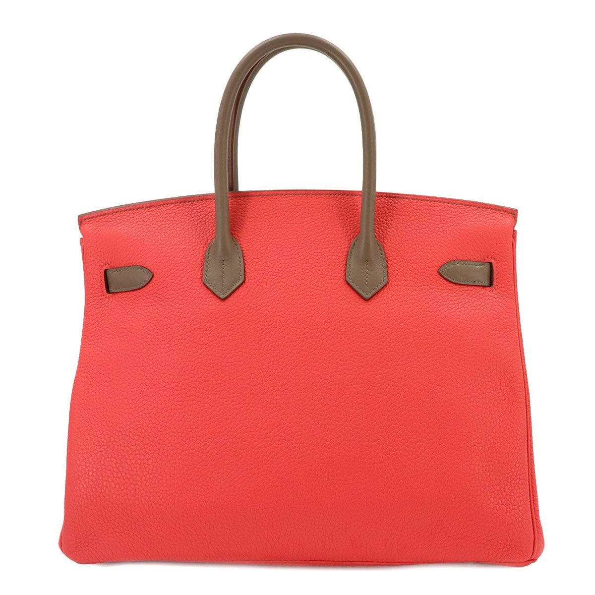 Hermes Argile Etoupe Gray Rose Jaipur Taurillon Clemence Leather Swift Leather Handbag (Pre-Owned)