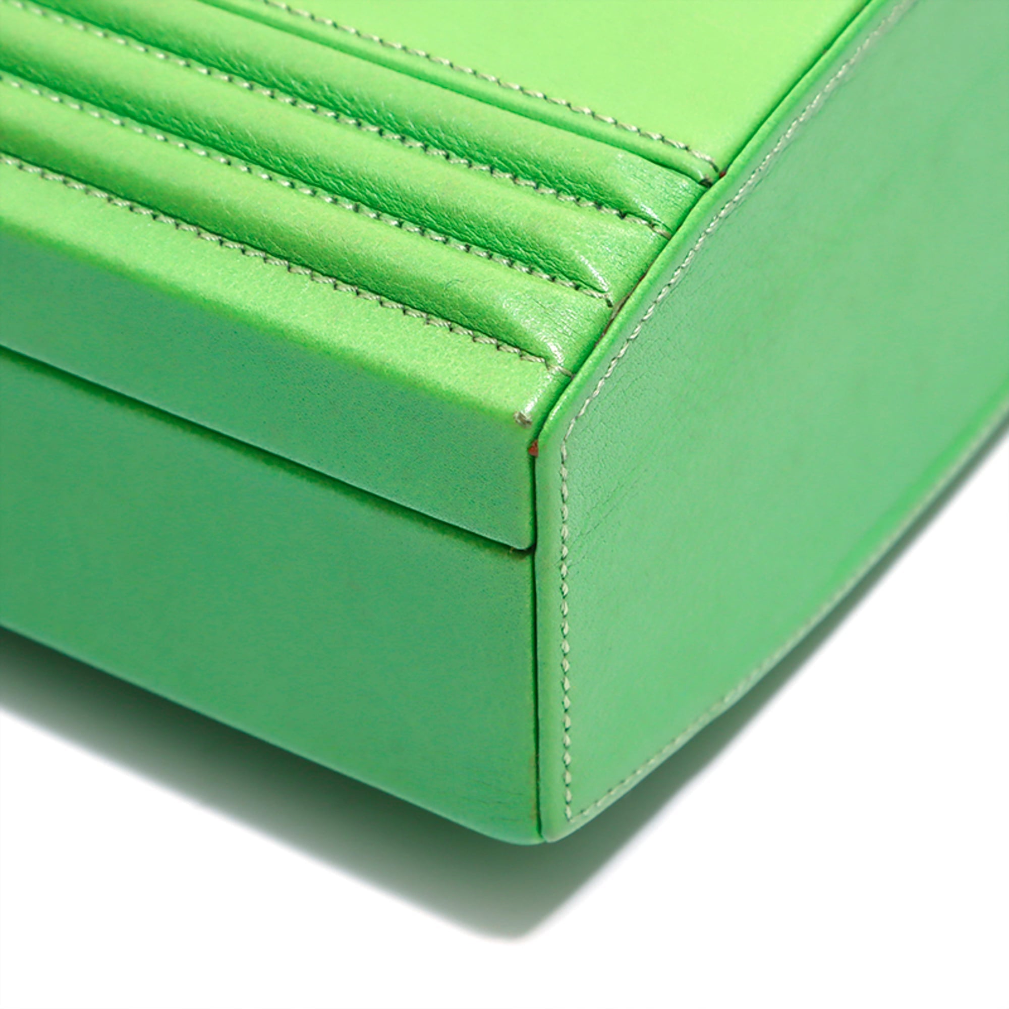 Hermes Green Leather Handbag (Pre-Owned)