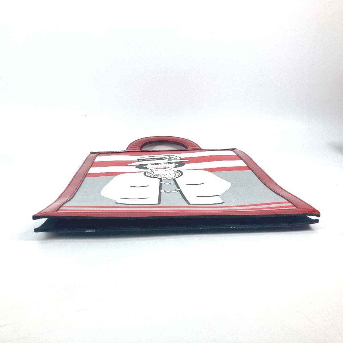 Chanel Red Color White Patent Leather Leather Handbag Tote Bag (Pre-Owned)