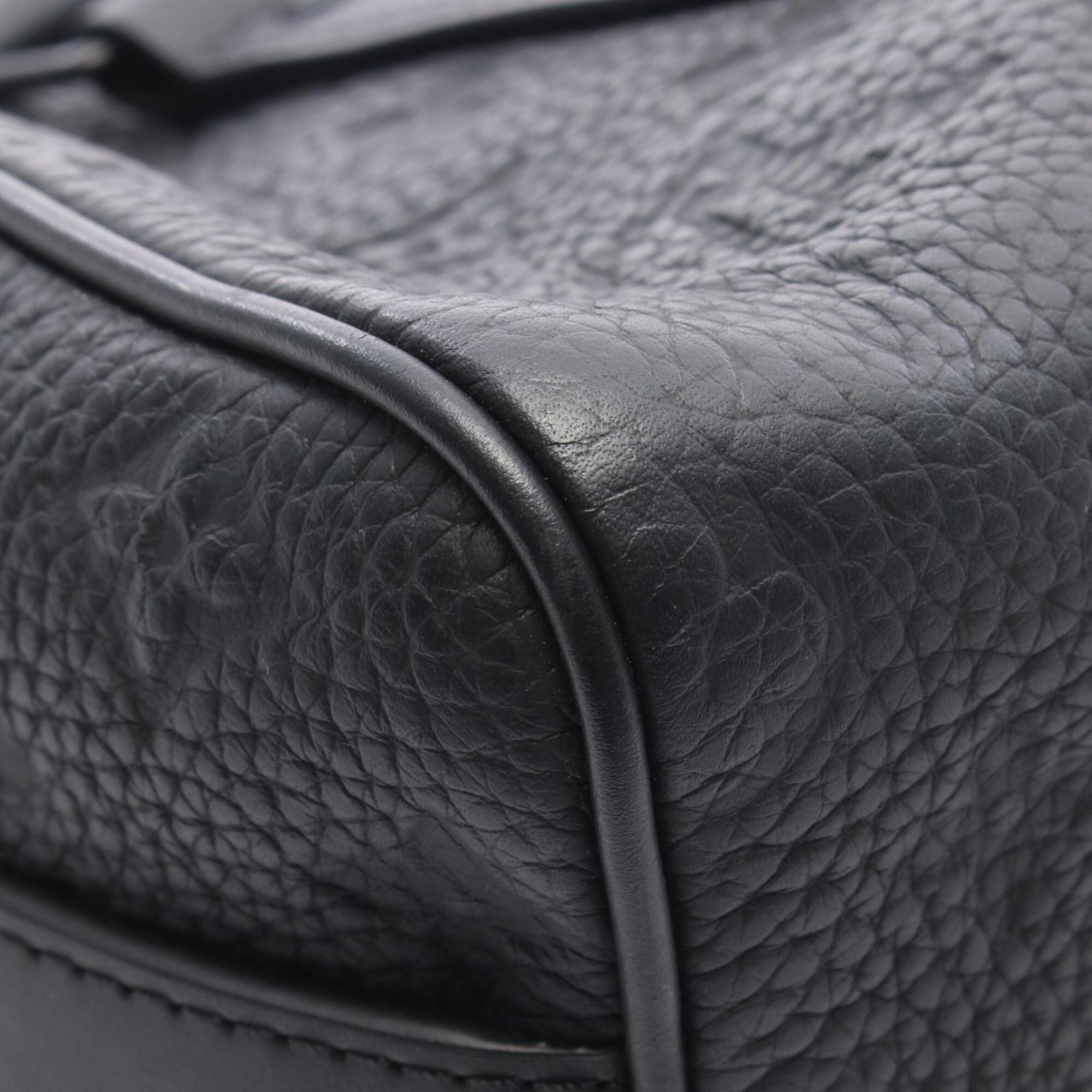 Louis Vuitton Black Leather Handbag (Pre-Owned)