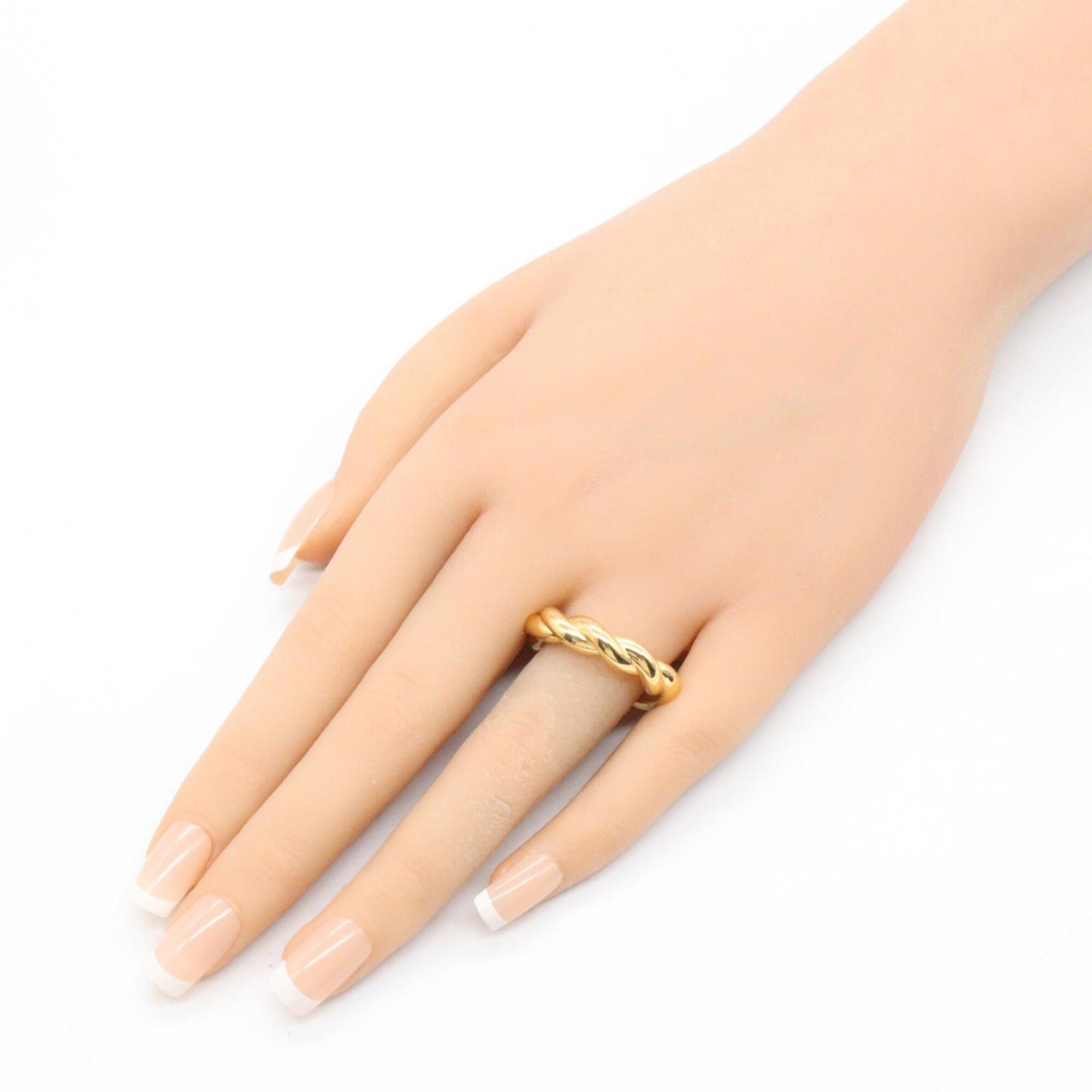 Bottega Veneta Gold Silver 925 Band Ring (Pre-Owned)