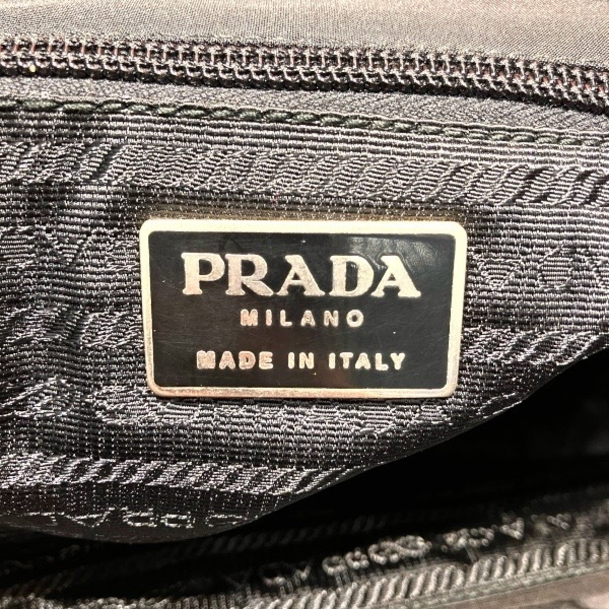 Prada Black Nylon Plastic Handbag Tote Bag (Pre-Owned)