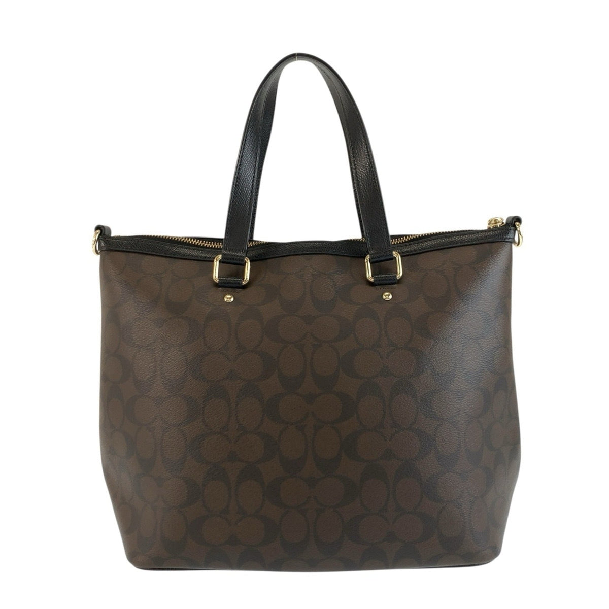 Coach Black Brown Pvc Shoulder Bag Tote Bag (Pre-Owned)