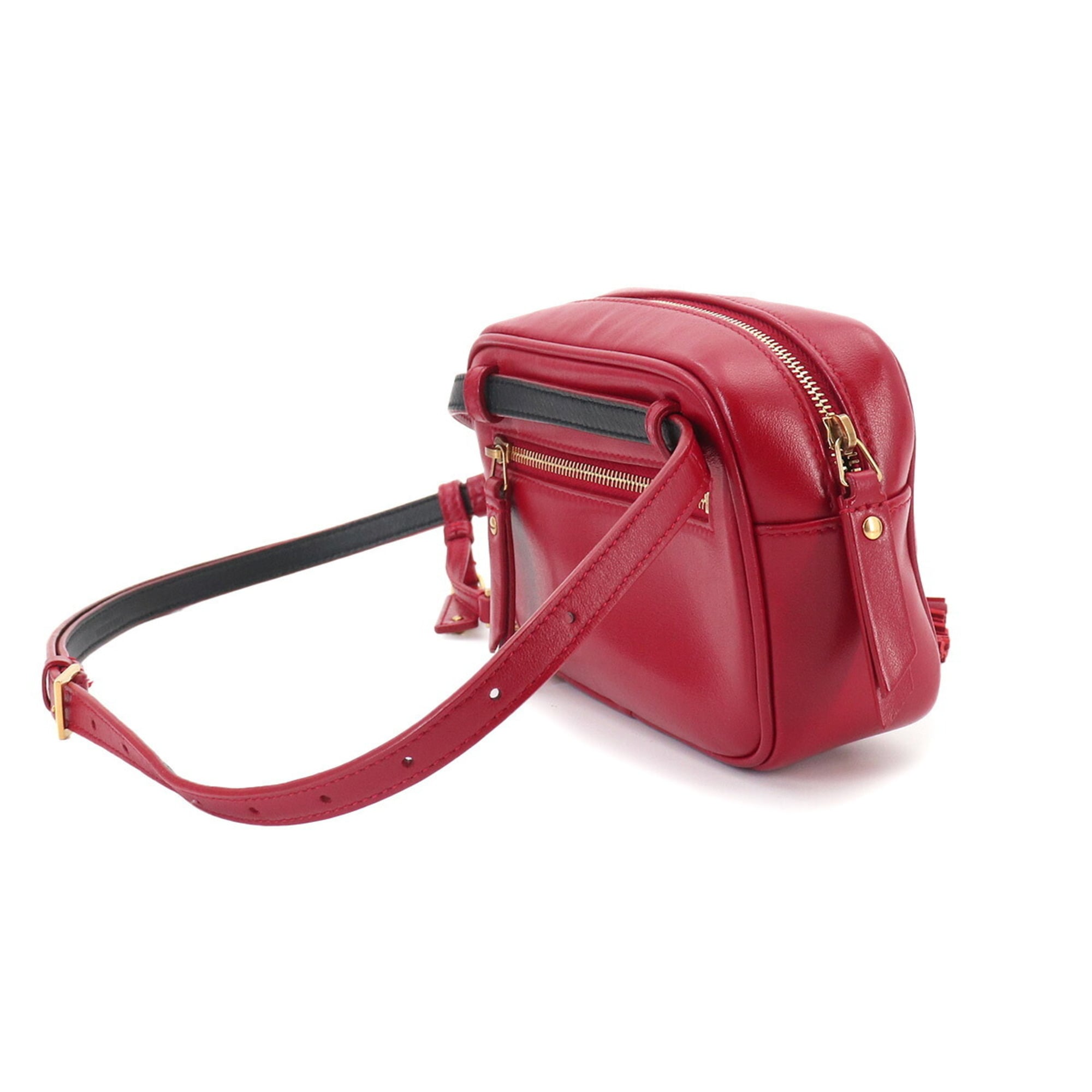 Saint Laurent Red Color Leather Fanny Pack (Pre-Owned)