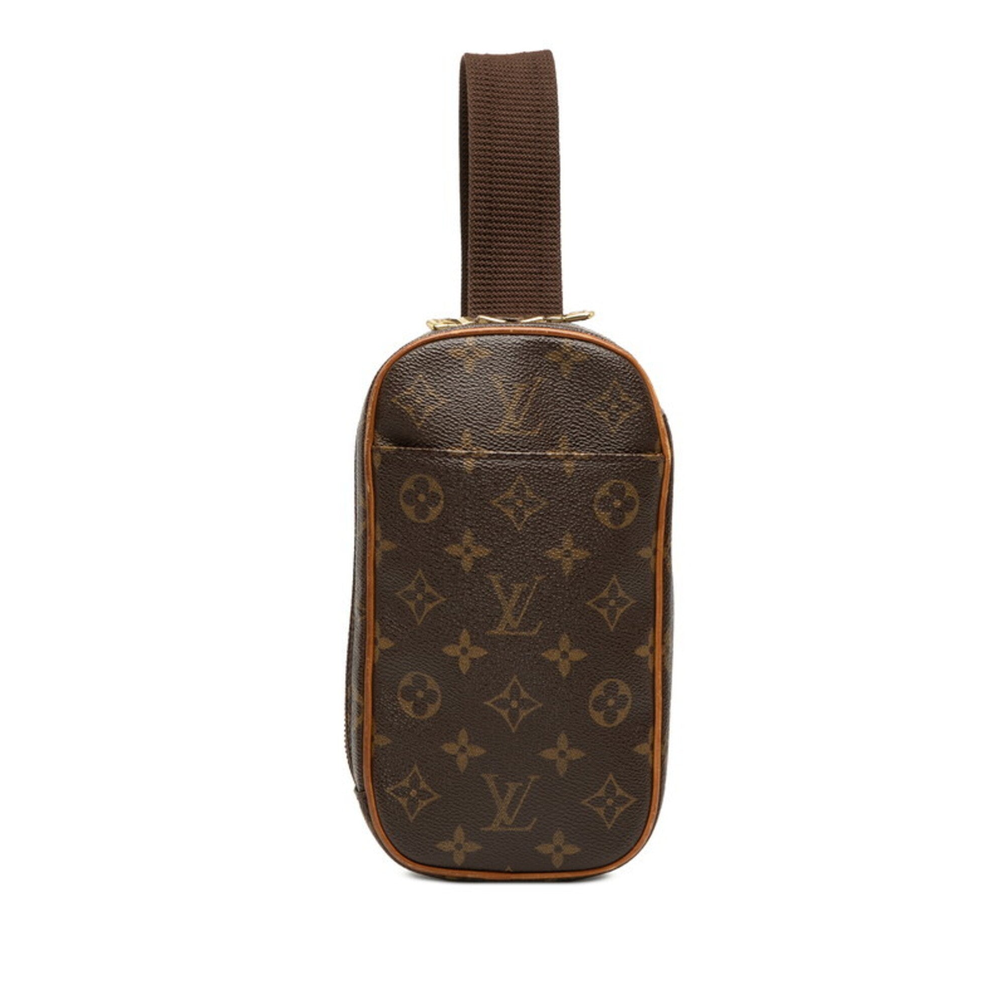 Louis Vuitton Brown Pvc Leather Pochette Sling Bag (Pre-Owned)