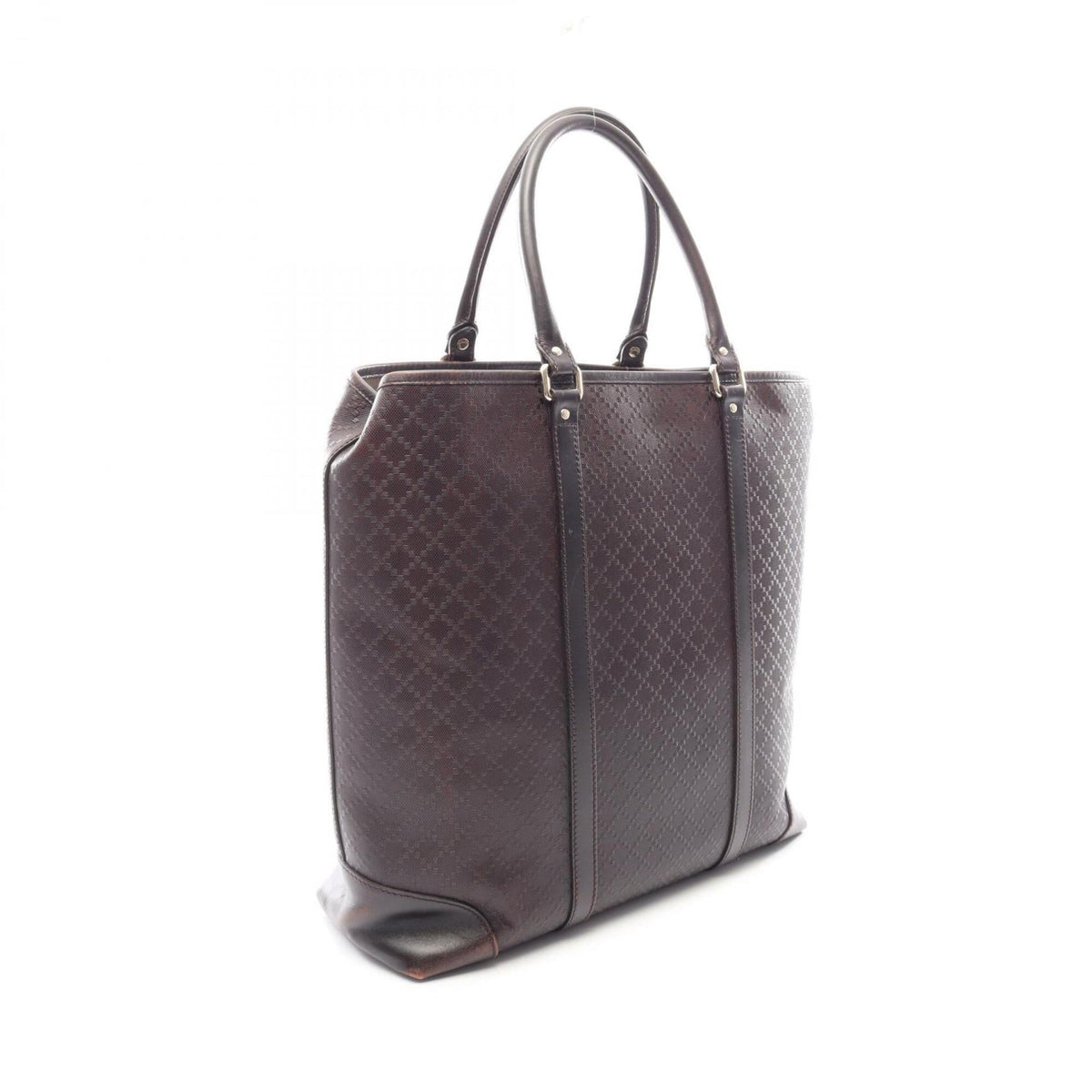 Gucci Brown Coated Canvas Leather Handbag Tote Bag (Pre-Owned)