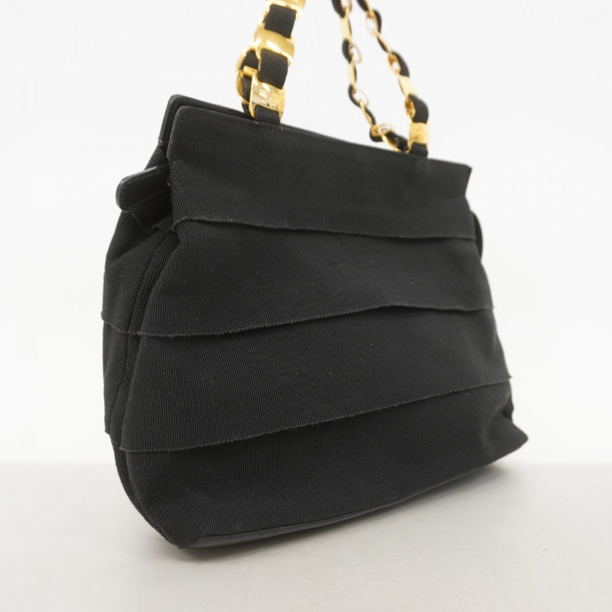 Salvatore Ferragamo Black Canvas Handbag (Pre-Owned)