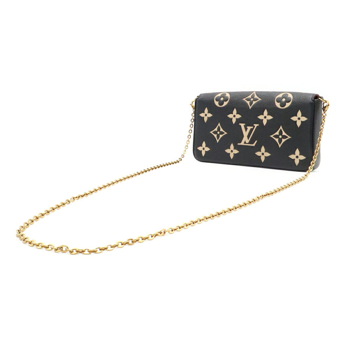 Louis Vuitton Beige Black Monogram Empreinte Leather Clutch Bag Pochette Shoulder Bag (Pre-Owned)