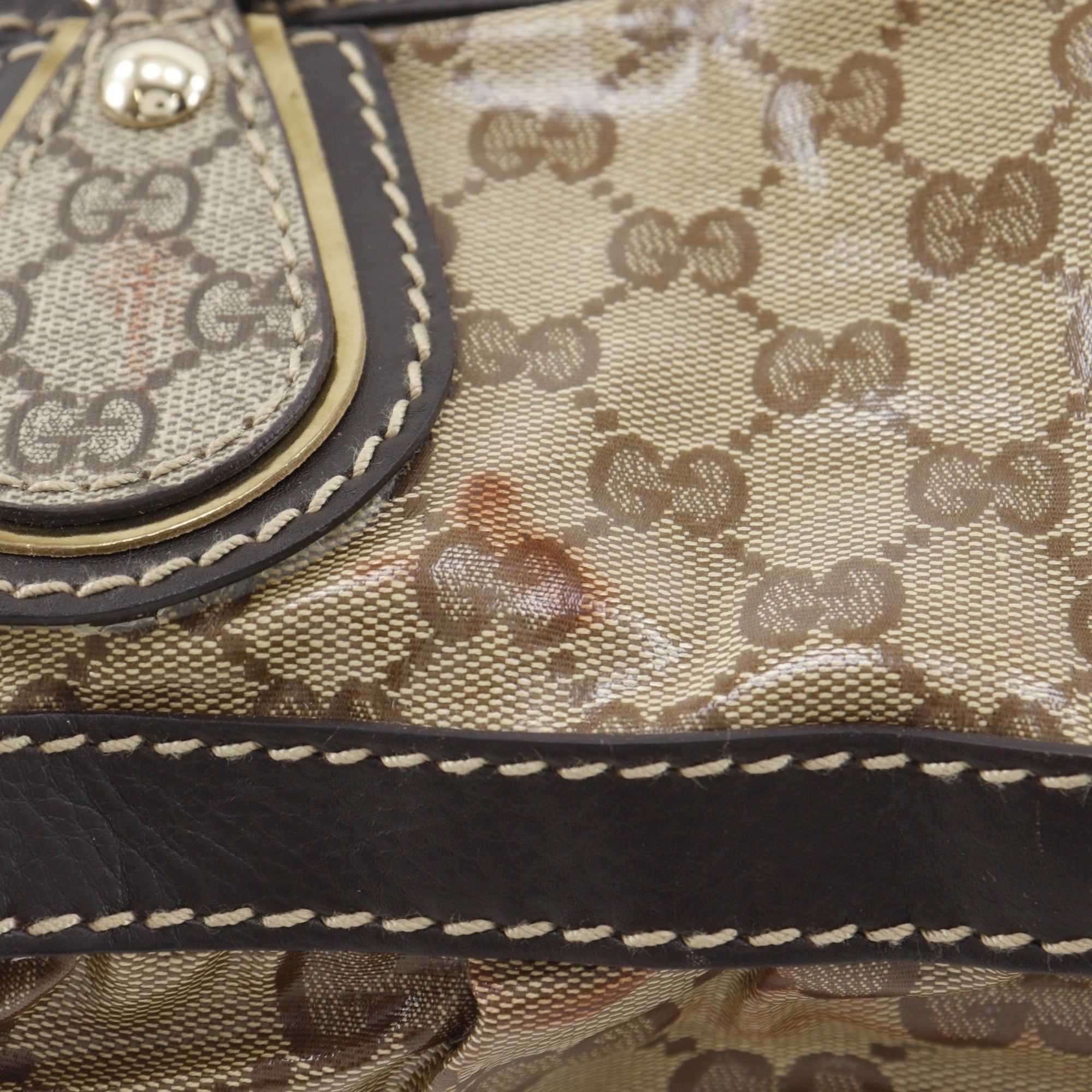 Gucci Brown Coated Canvas Tote Bag (Pre-Owned)