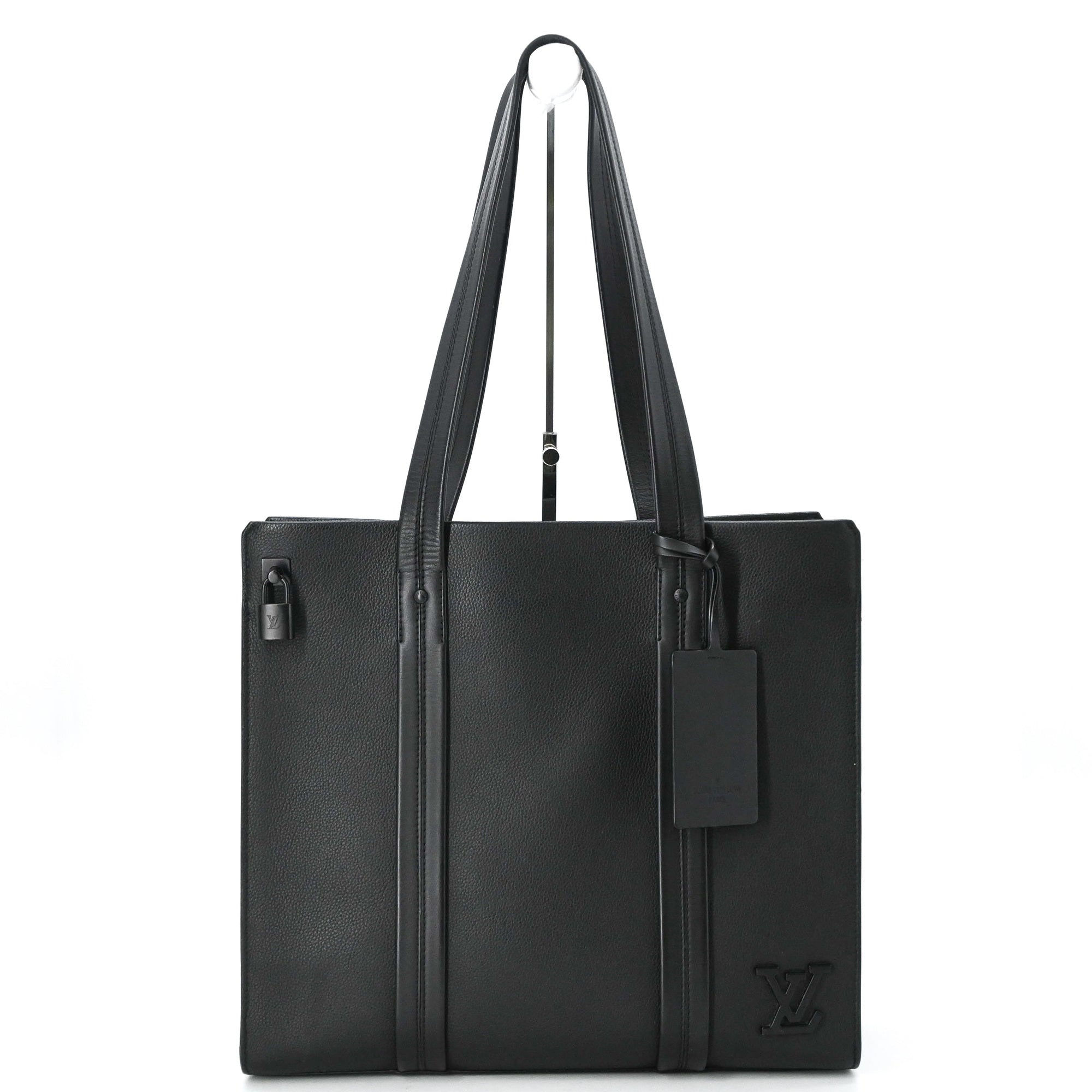 Louis Vuitton Black Leather Tote Bag (Pre-Owned)