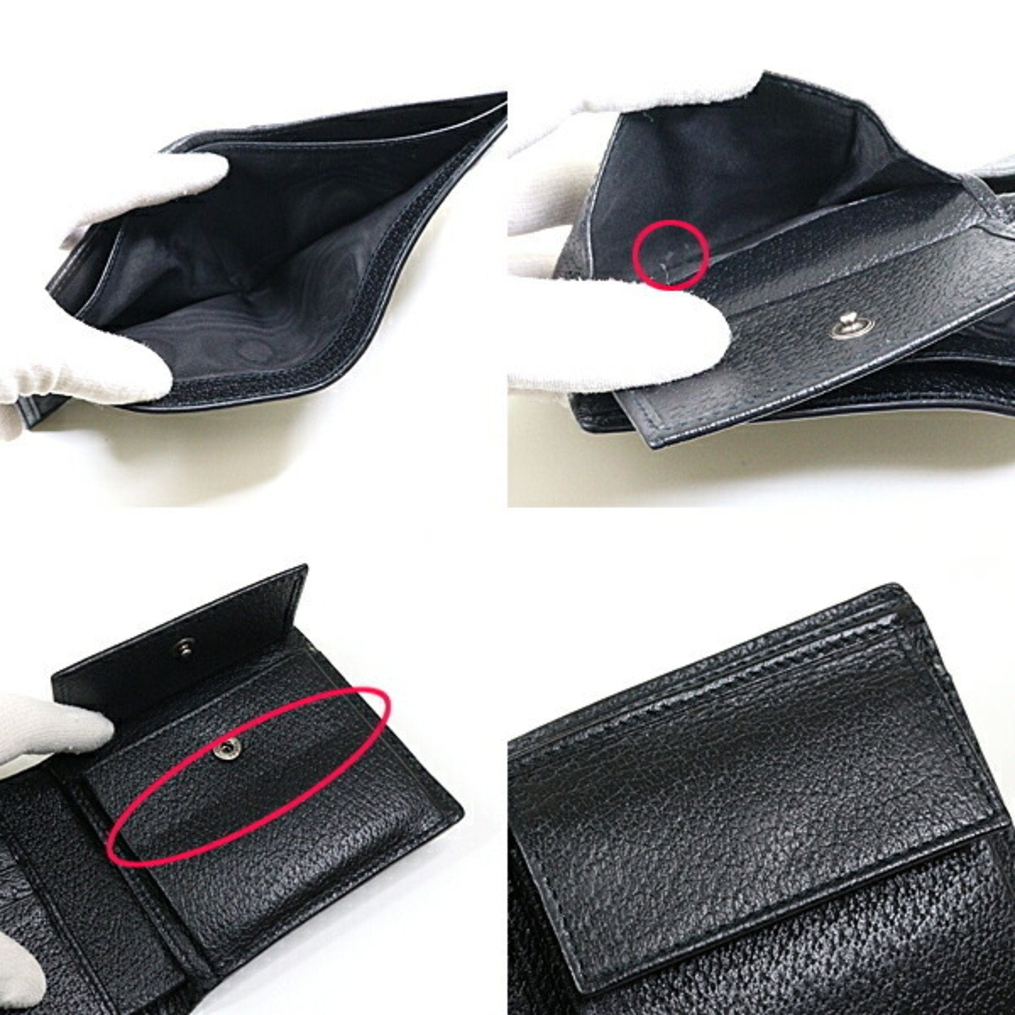 Gucci Black Nylon Leather Wallet (Bi-Fold) (Pre-Owned)
