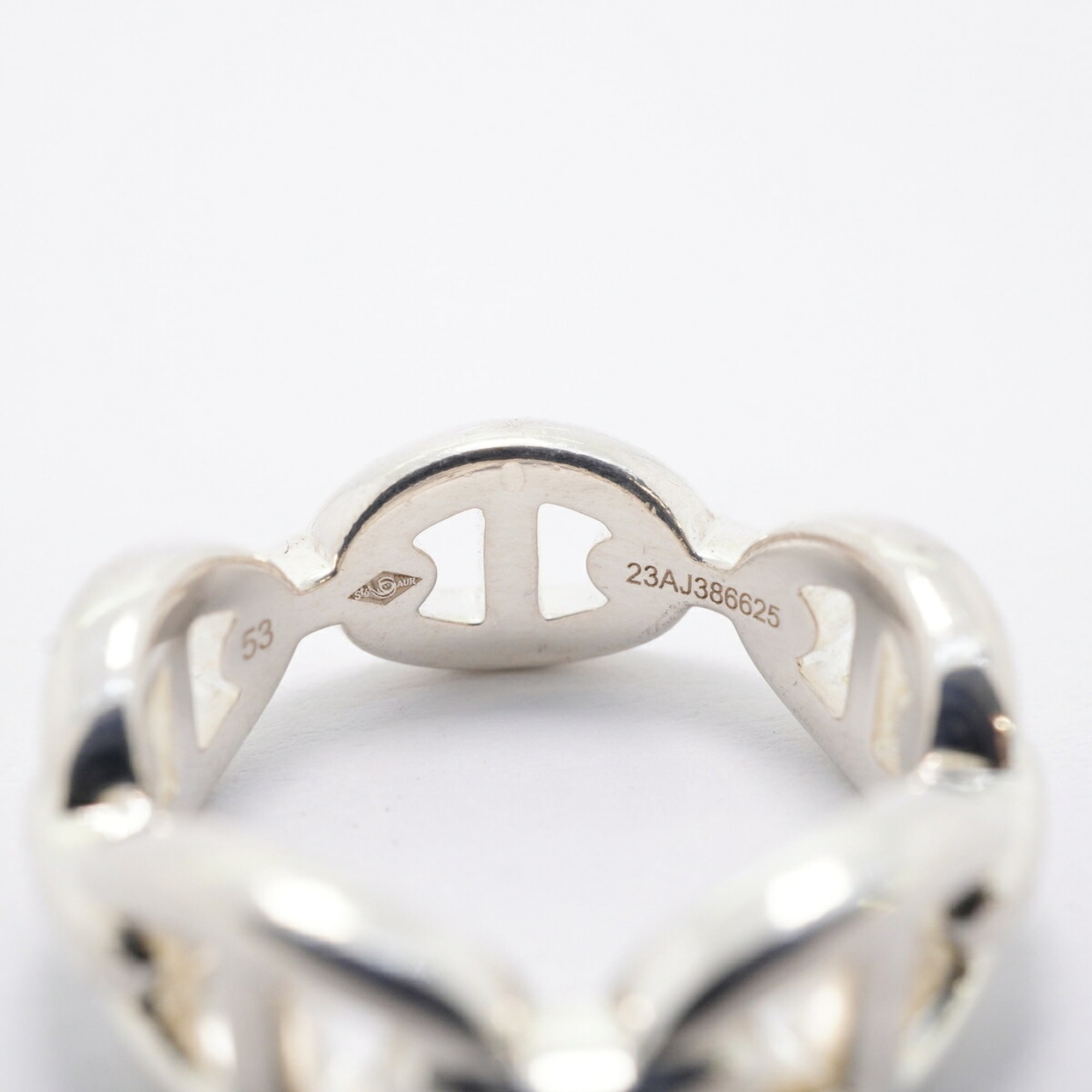 Hermes Silver 925 Band Ring (Pre-Owned)