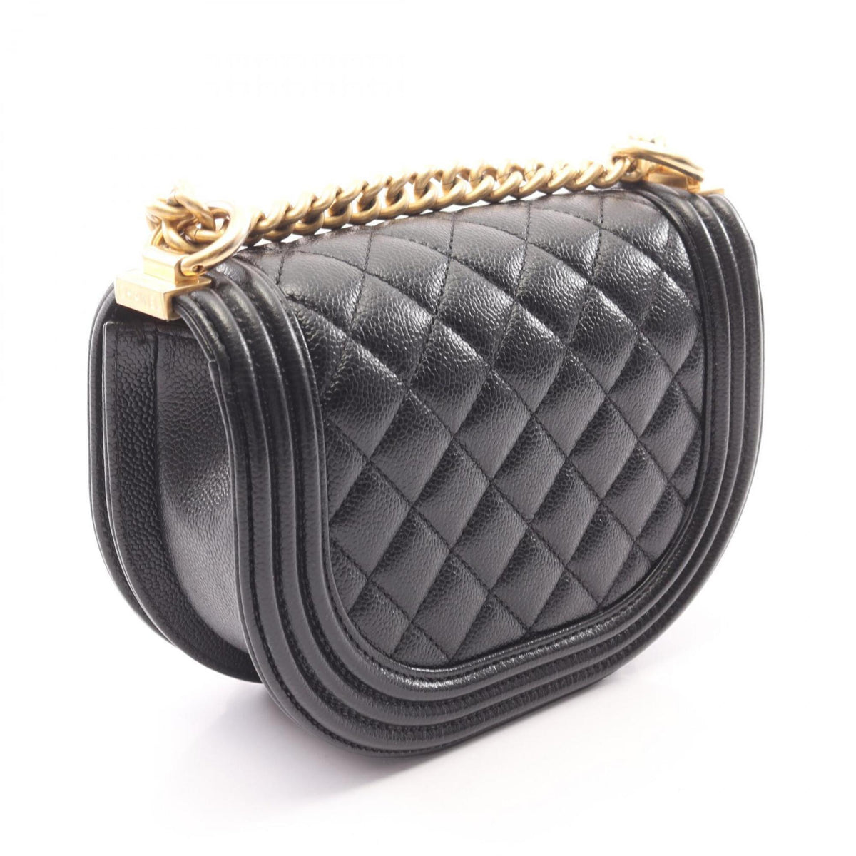 Chanel Black Grained Calfskin Handbag Shoulder Bag (Pre-Owned)