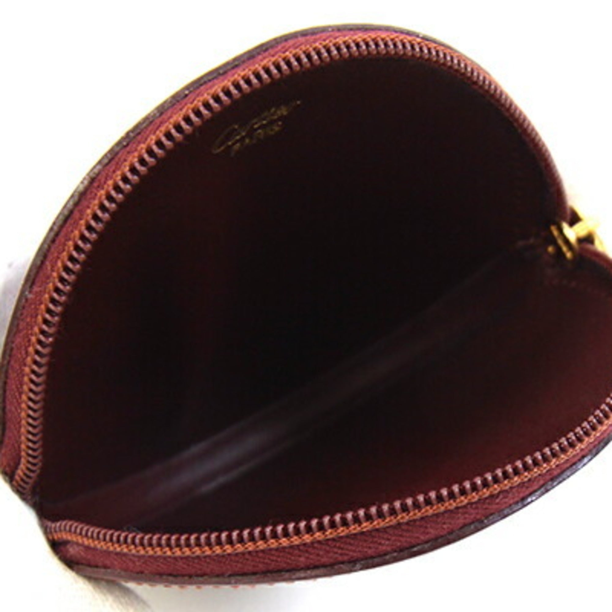 Cartier Must Bordeaux Leather Coin Purse/Coin Case (Pre-Owned)