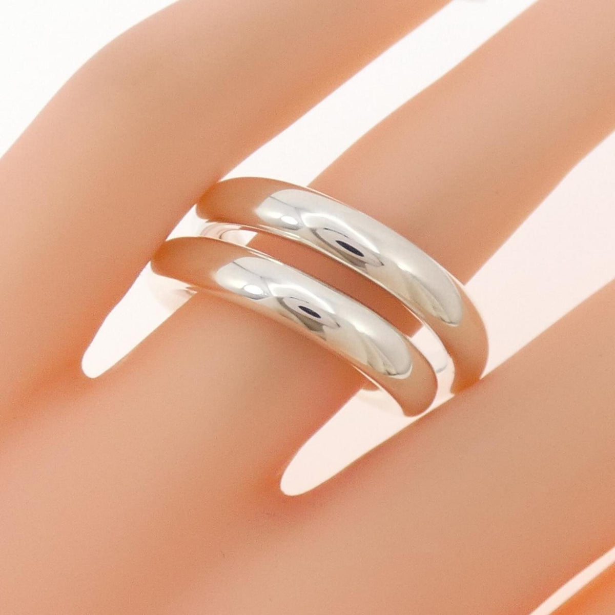 Hermes Silver Silver 925 Band Ring (Pre-Owned)