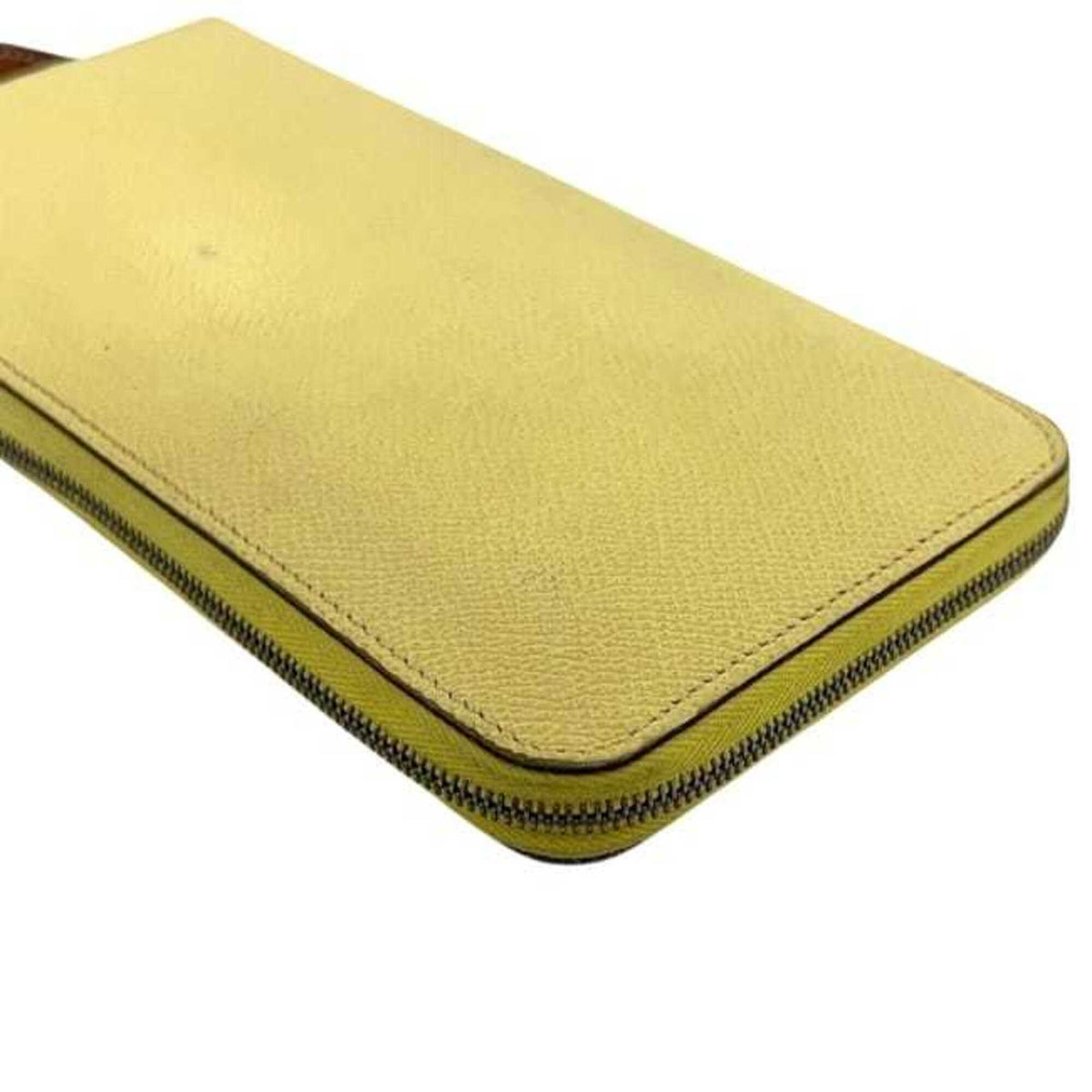 Hermes Lemon Yellow Yellow Leather Long Wallet (Bi-Fold) (Pre-Owned)