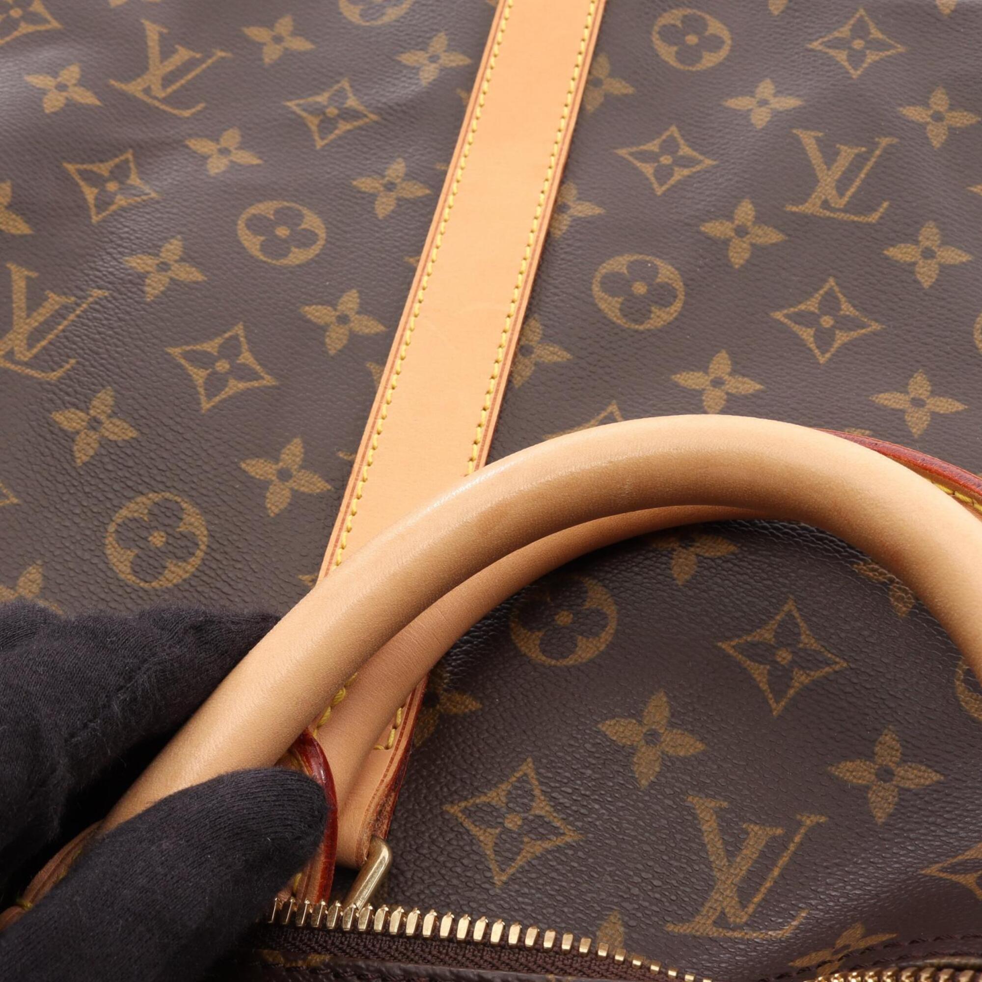 Louis Vuitton Brown Coated Canvas Pvc Monogram Leather Boston Bag Handbag (Pre-Owned)