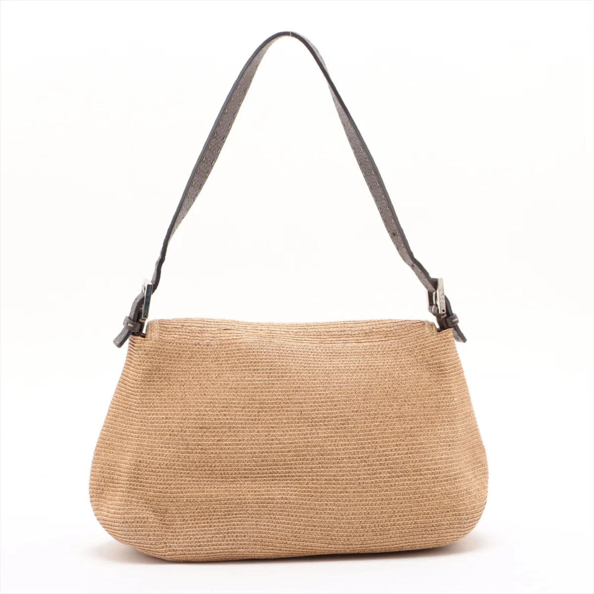 Fendi Light Brown Leather Shoulder Bag Tote Bag (Pre-Owned)