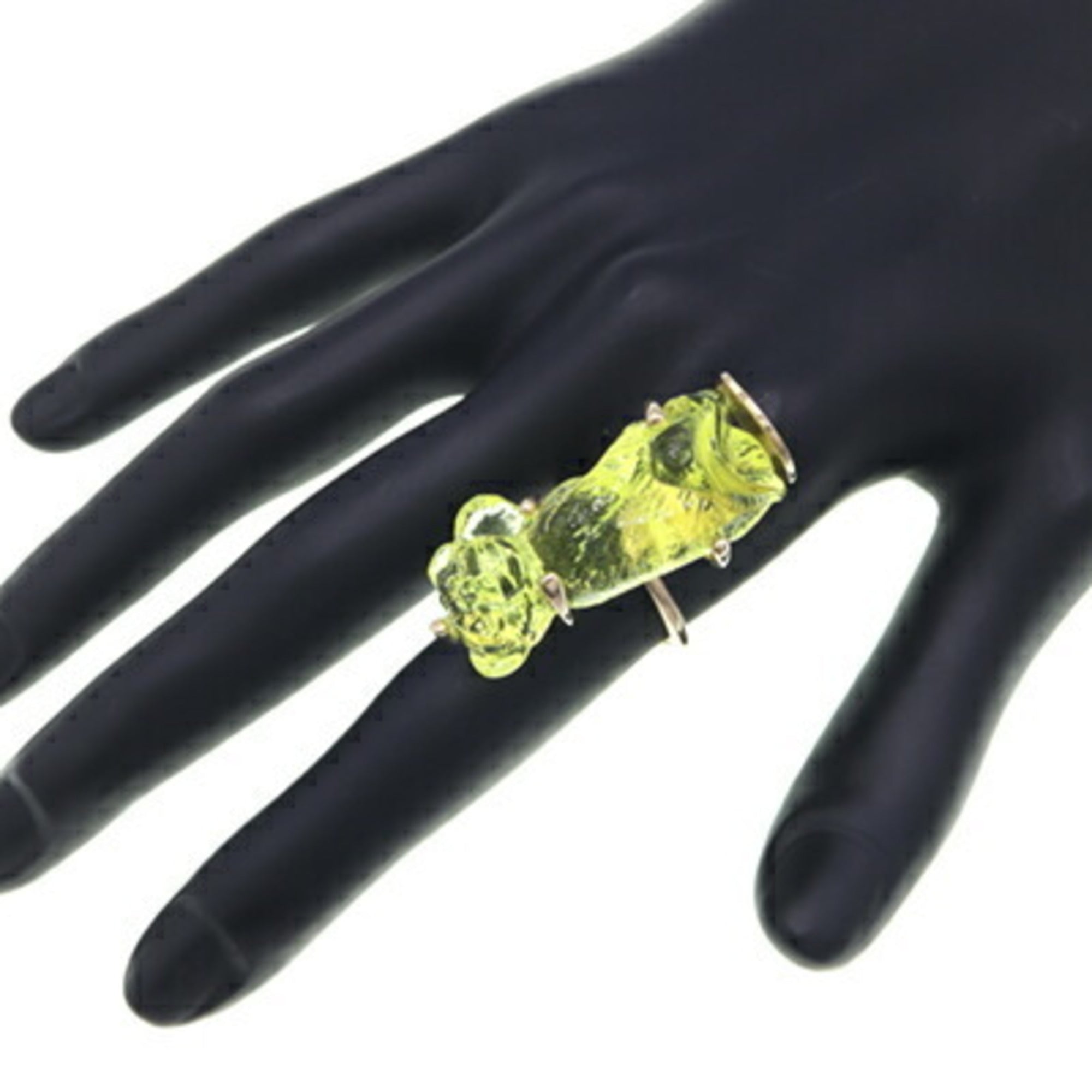 Christian Dior Yellow Metal Plastic Band Ring (Pre-Owned)