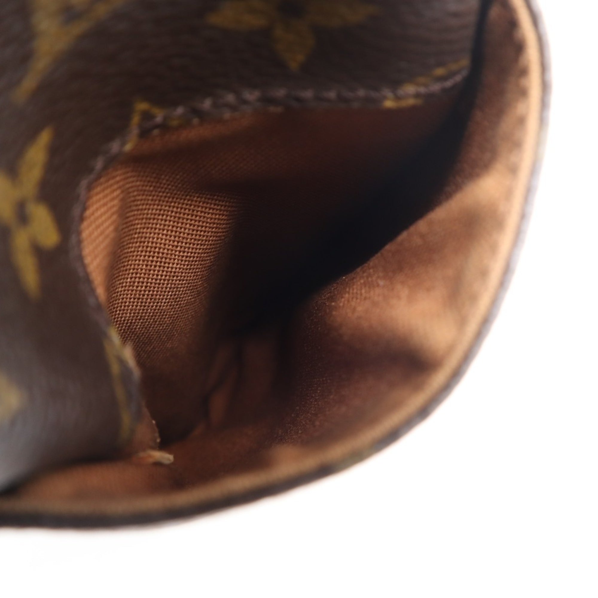 Louis Vuitton Monogram Brown Coated Canvas Leather Pochette Shoulder Bag (Pre-Owned)