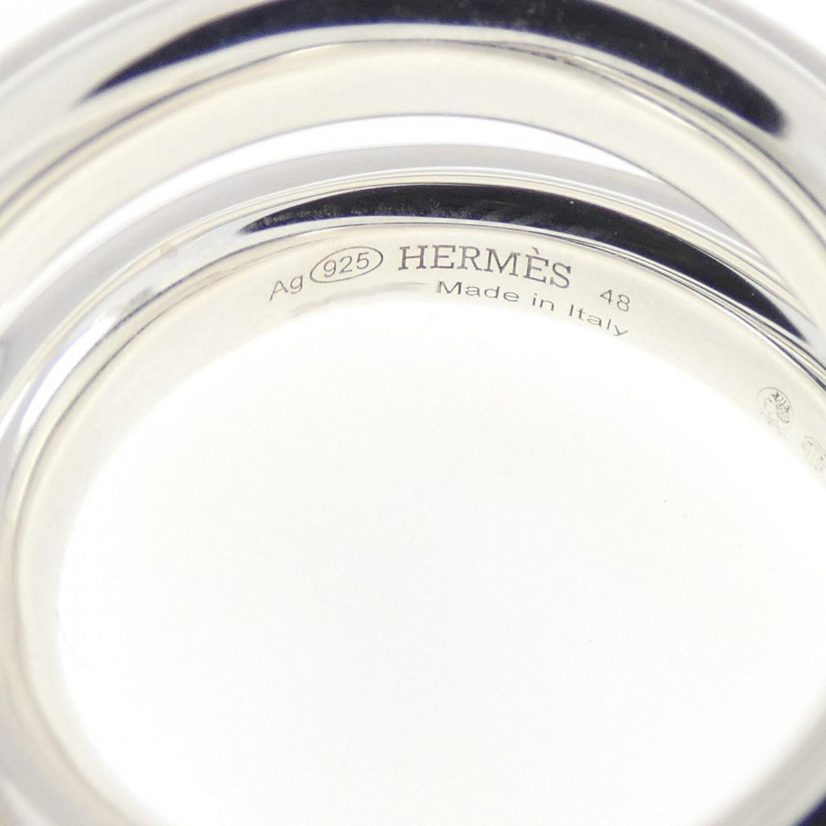 Hermes Silver 925 Band Ring (Pre-Owned)
