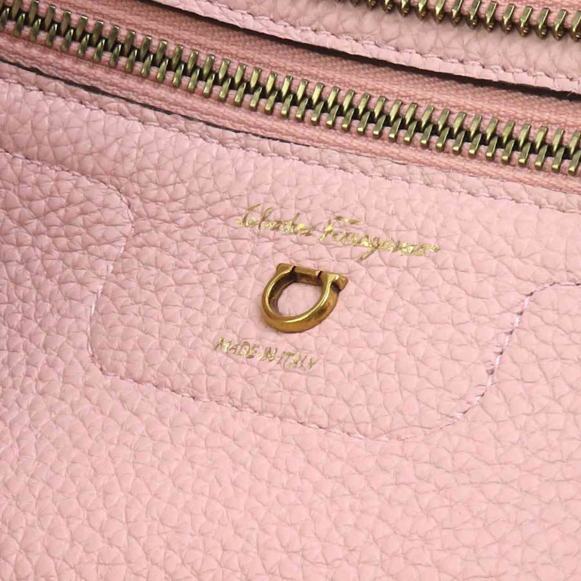 Salvatore Ferragamo Pink Leather Handbag Shoulder Bag (Pre-Owned)