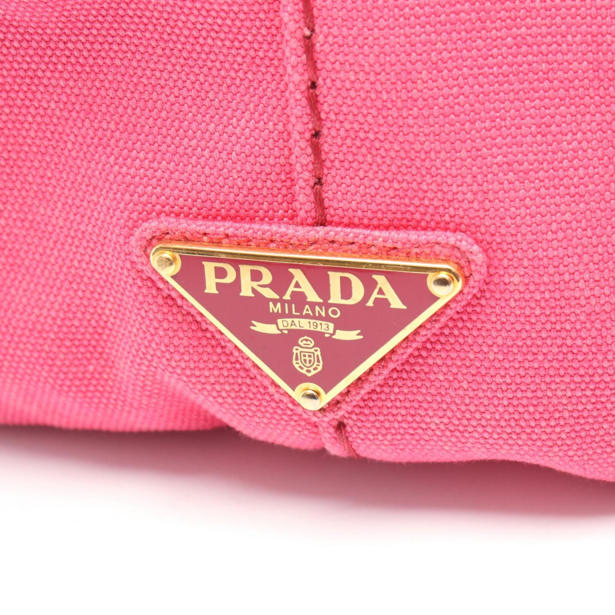 Prada Pink Canvas Handbag Tote Bag (Pre-Owned)