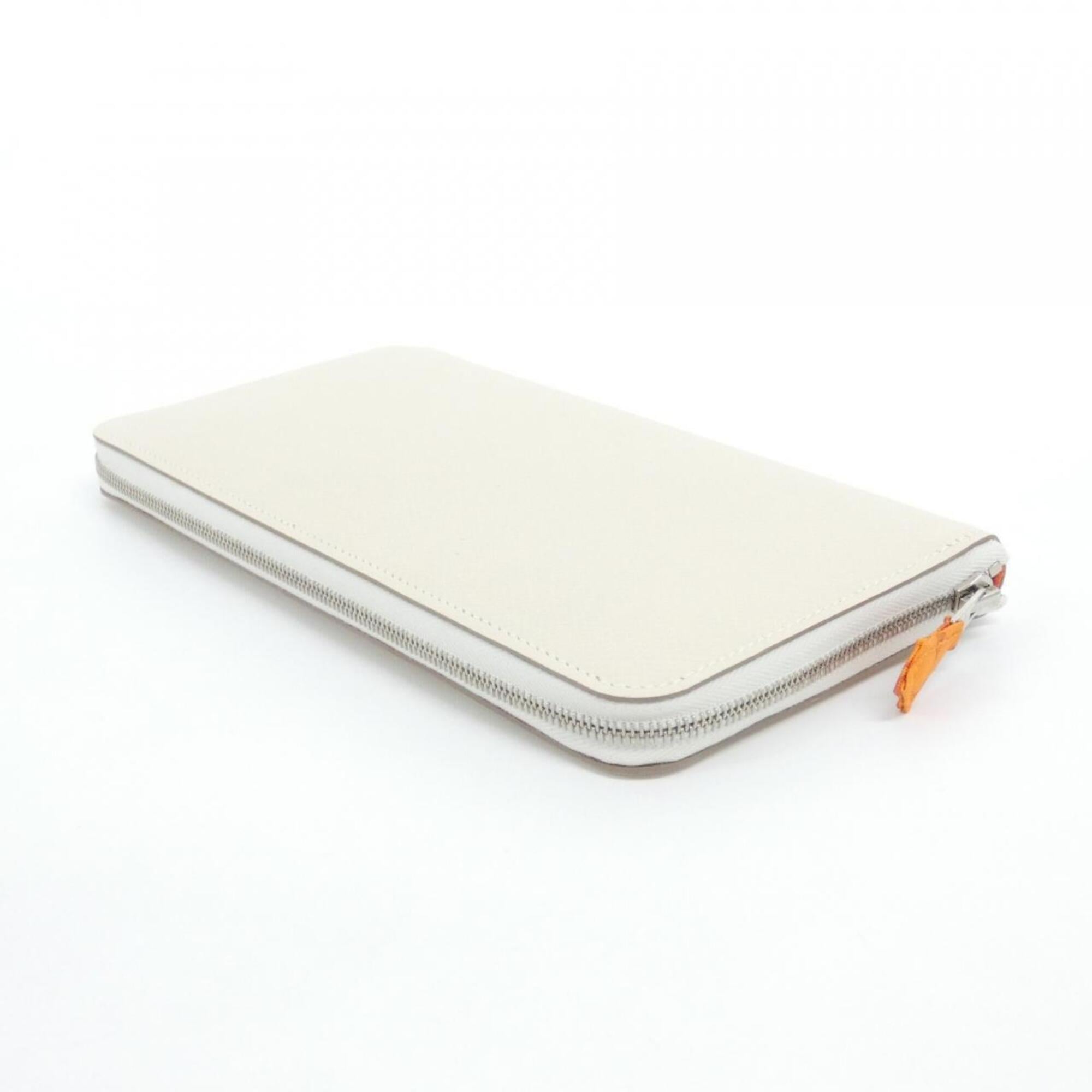 Hermes Orange Epsom Leather Silk Long Wallet (Bi-Fold) (Pre-Owned)