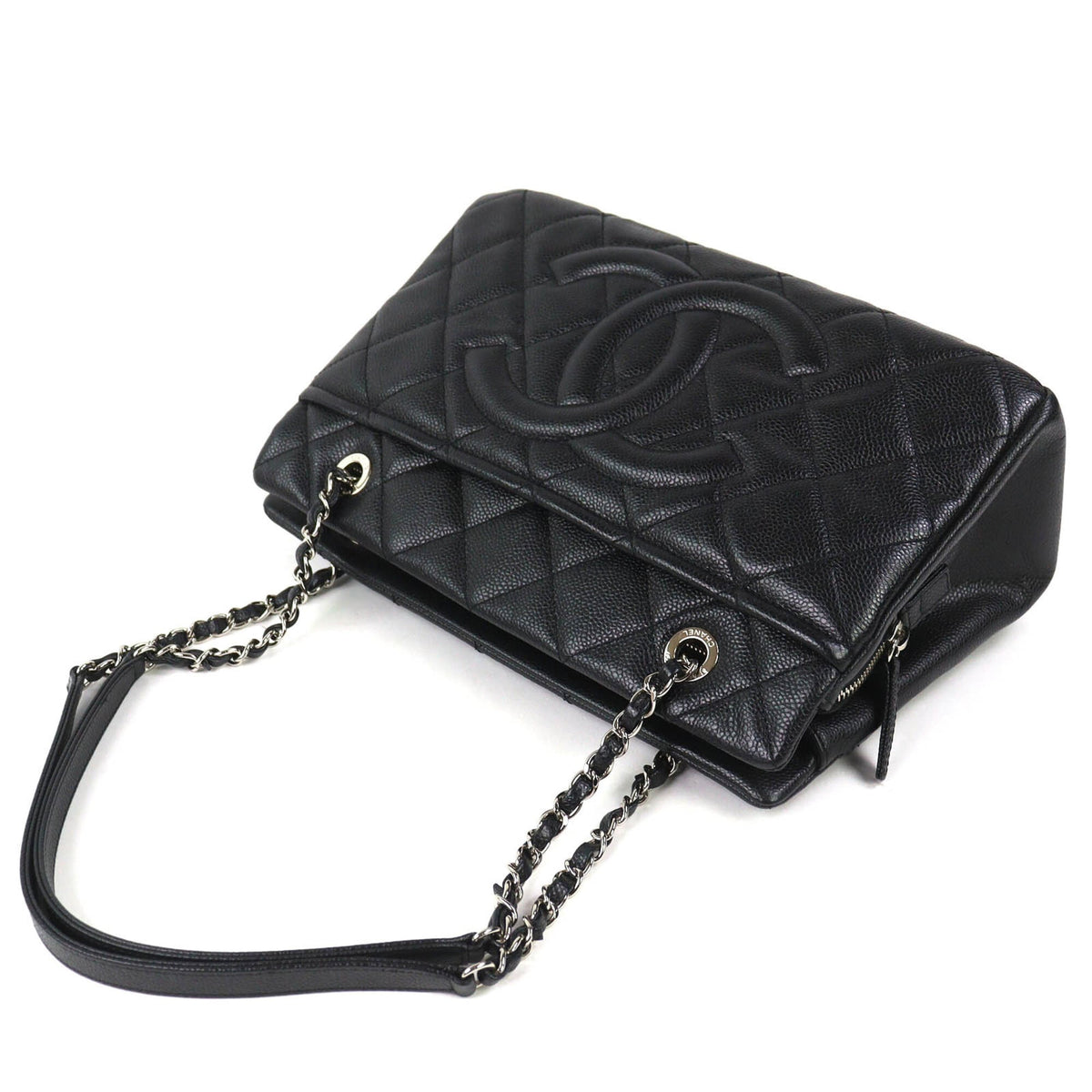 Chanel Matelasse Black Grained Calfskin Tote Bag (Pre-Owned)