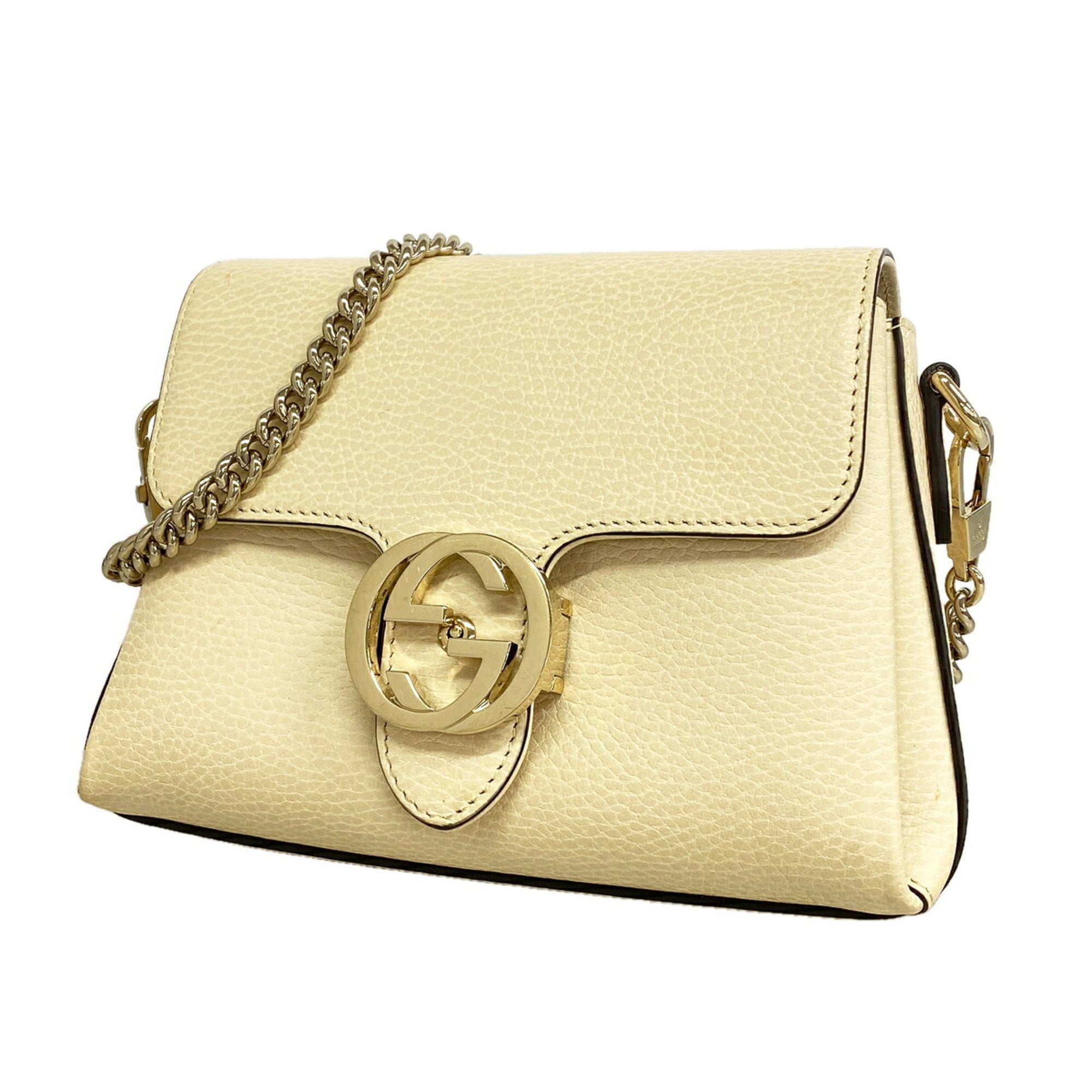 Gucci Ivory Leather Shoulder Bag (Pre-Owned)