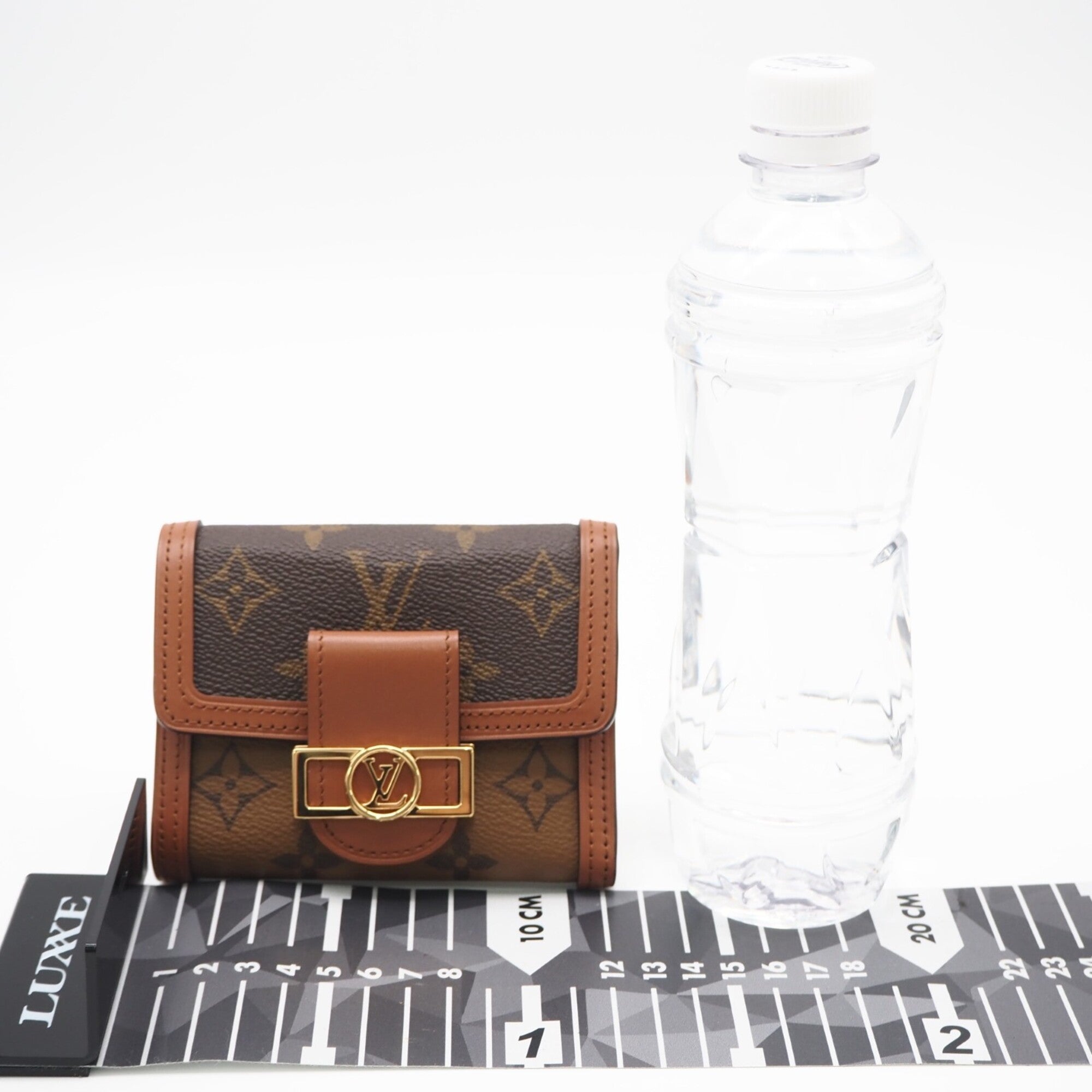 Louis Vuitton Monogram Reverse Beige Brown Coated Canvas Leather Wallet (Tri-Fold) (Pre-Owned)