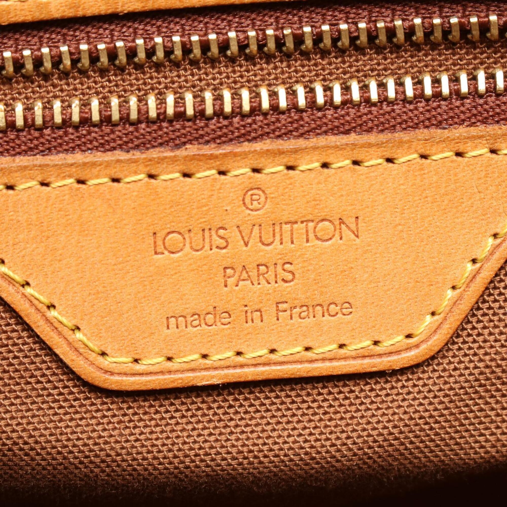 Louis Vuitton Brown Monogram Coated Canvas Leather Handbag Tote Bag (Pre-Owned)
