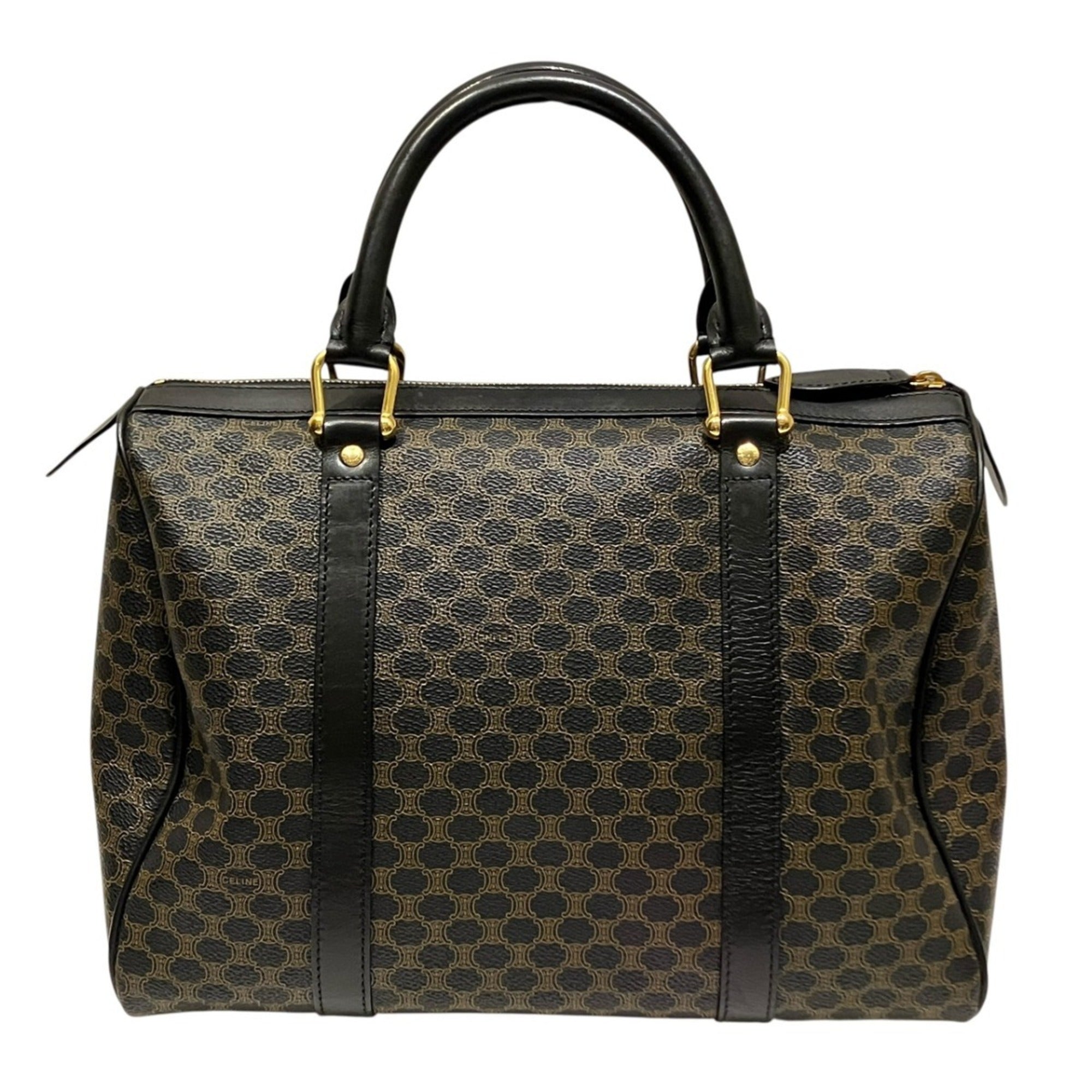 Celine Macadam Black Brown Pvc Leather Handbag (Pre-Owned)