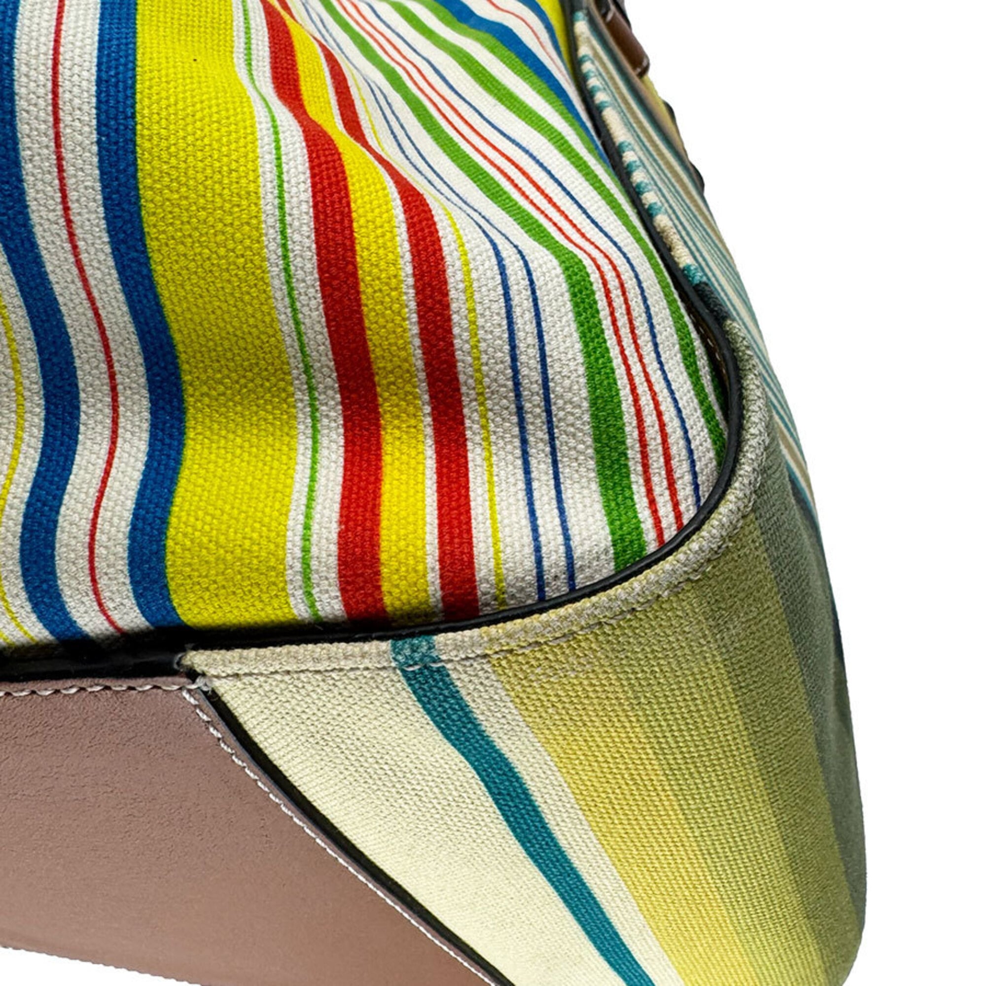 Loewe Brown Multi-Color Canvas Leather Shoulder Bag (Pre-Owned)