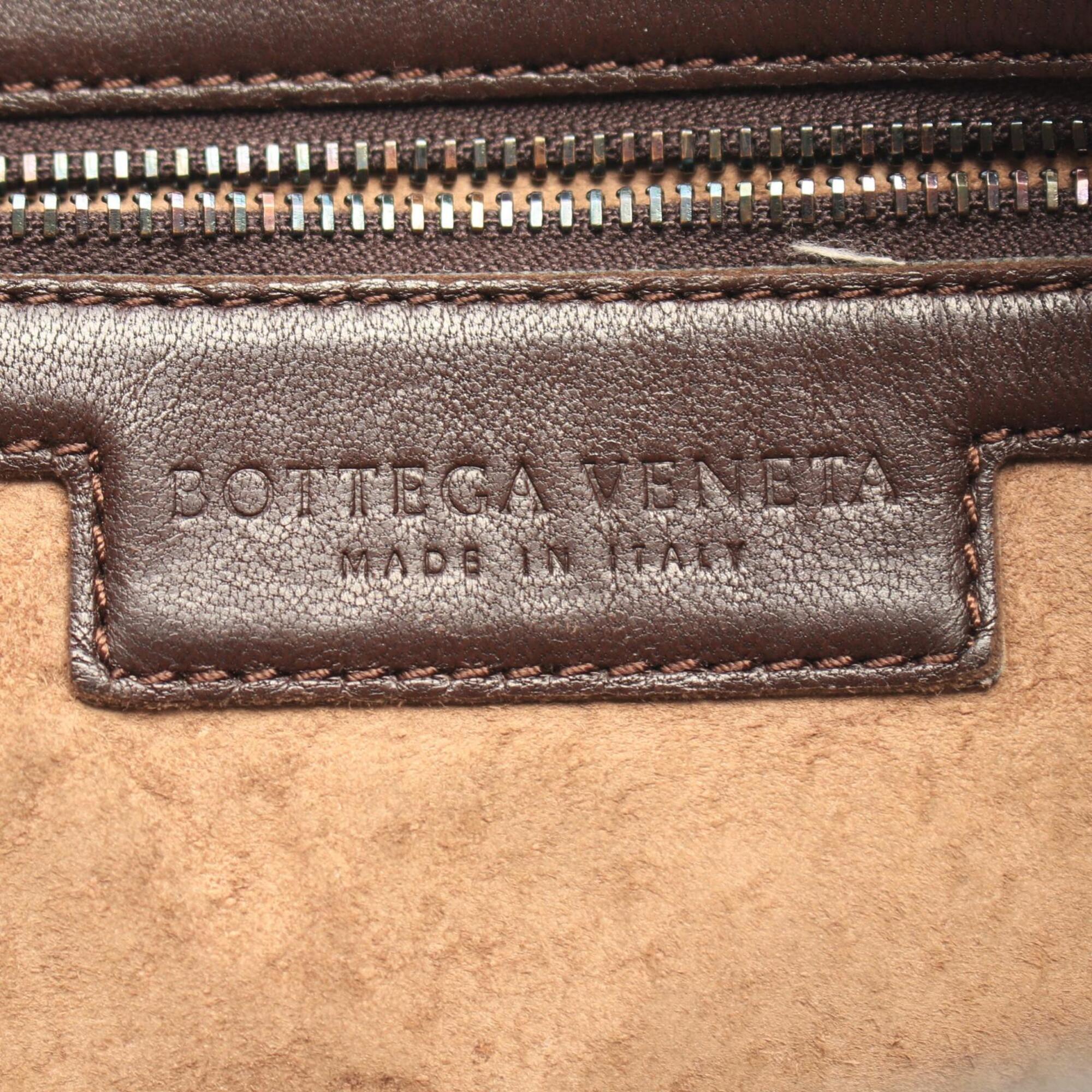 Bottega Veneta Intrecciato Brown Leather Handbag Shoulder Bag (Pre-Owned)