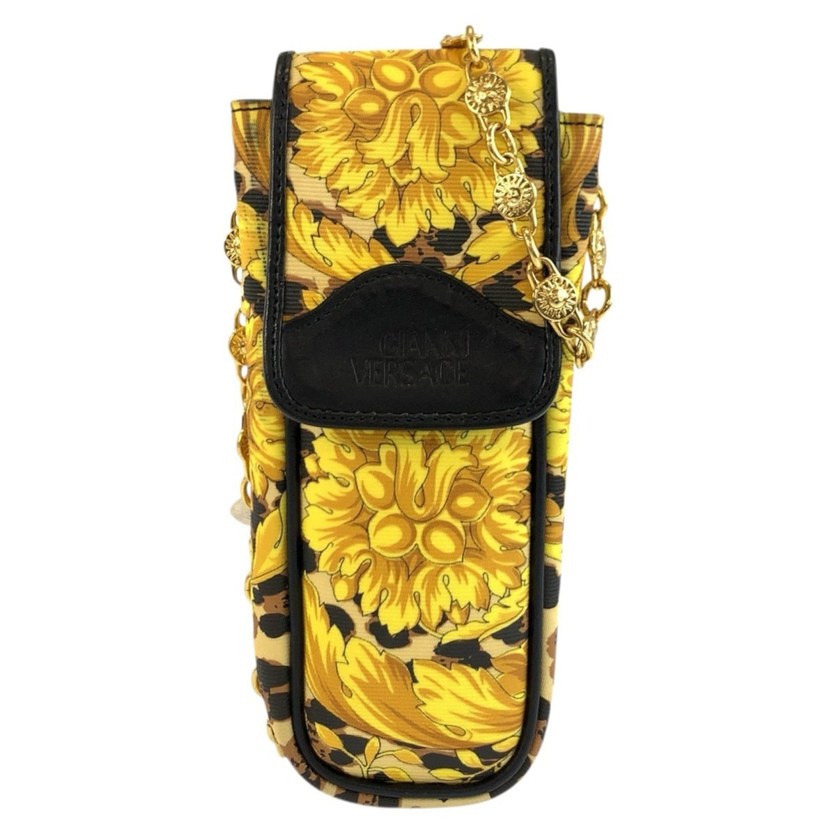 Versace Black Yellow Pvc Pochette Shoulder Bag (Pre-Owned)