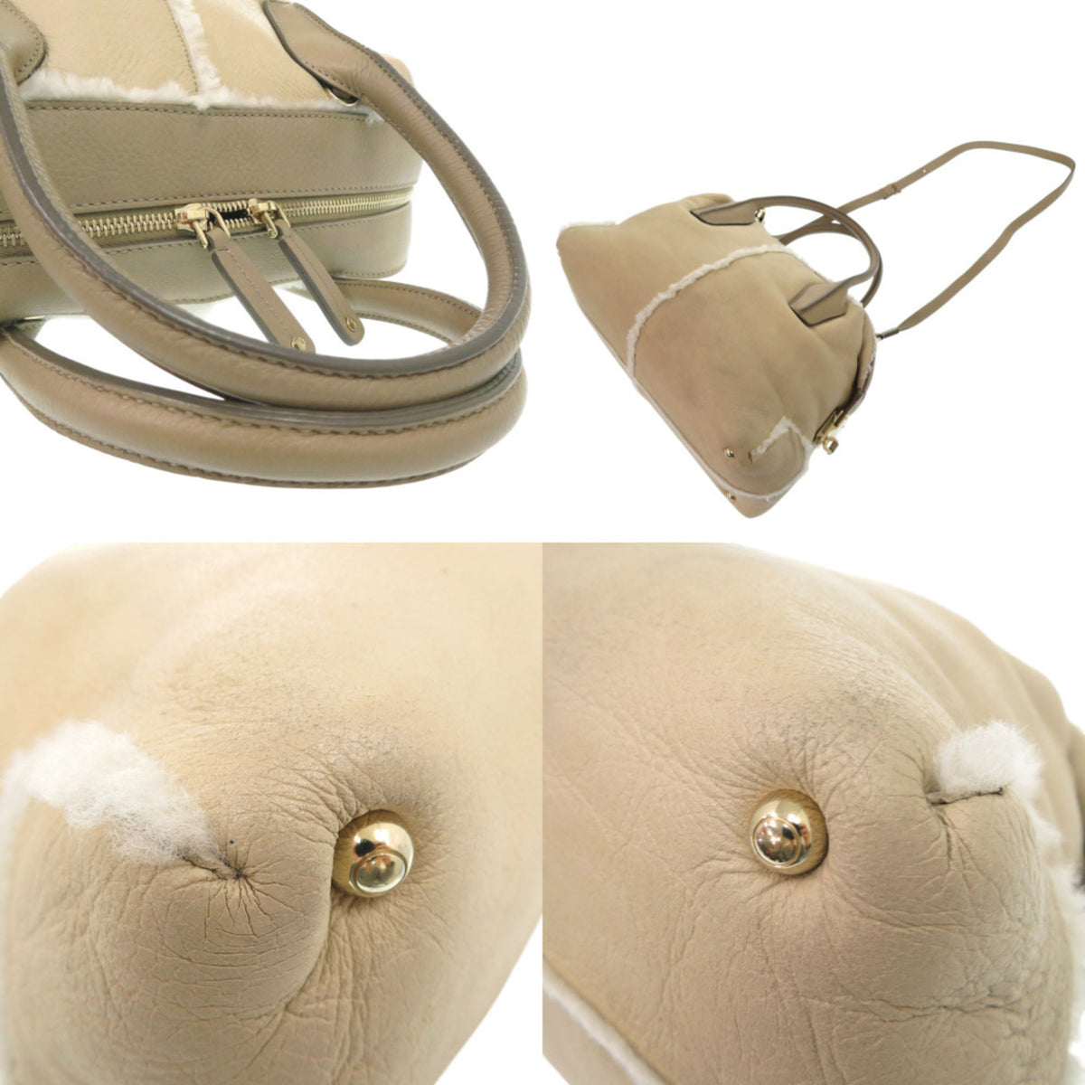 Tod's Beige Grayish Leather Leather Handbag (Pre-Owned)