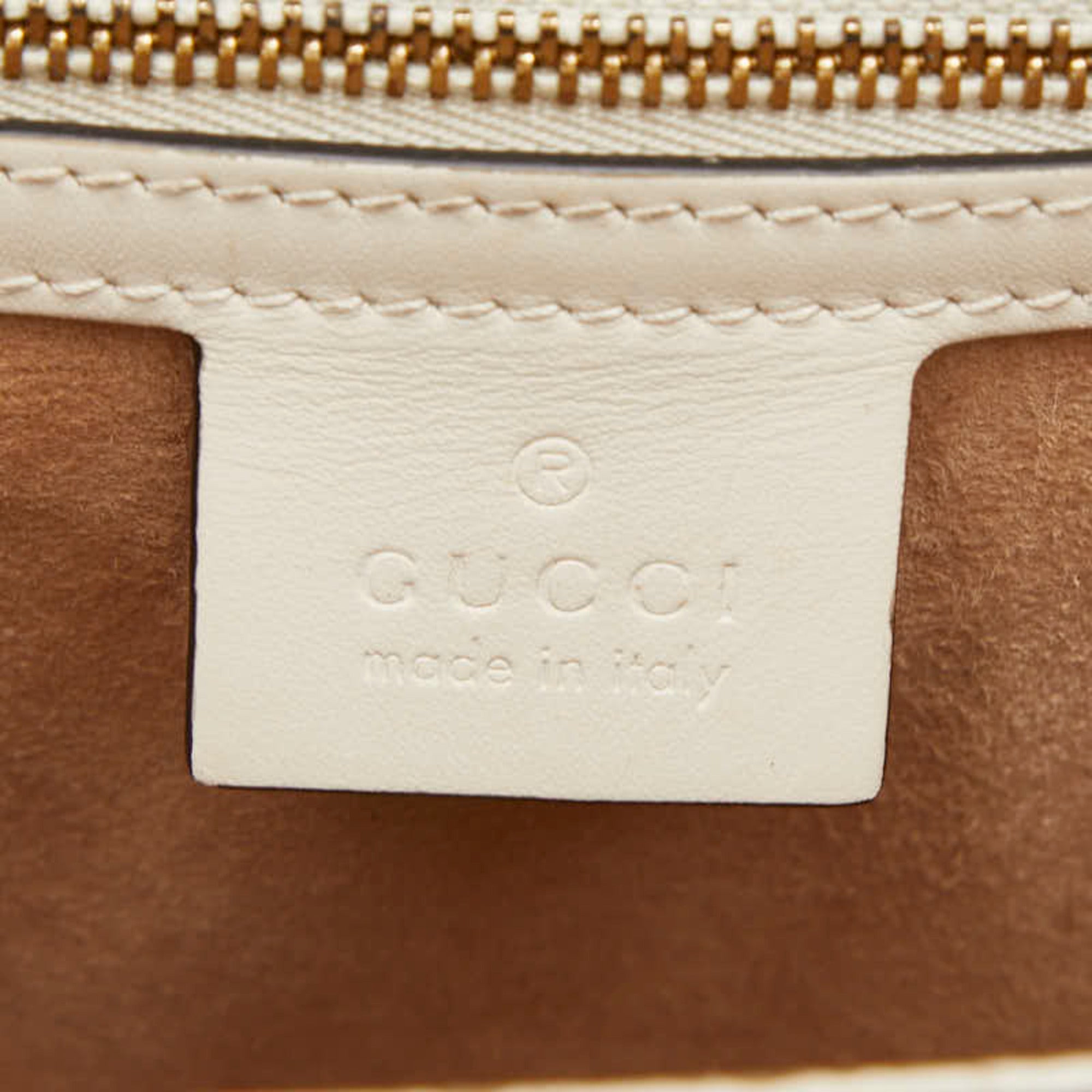 Gucci Ivory White Leather Handbag Shoulder Bag (Pre-Owned)