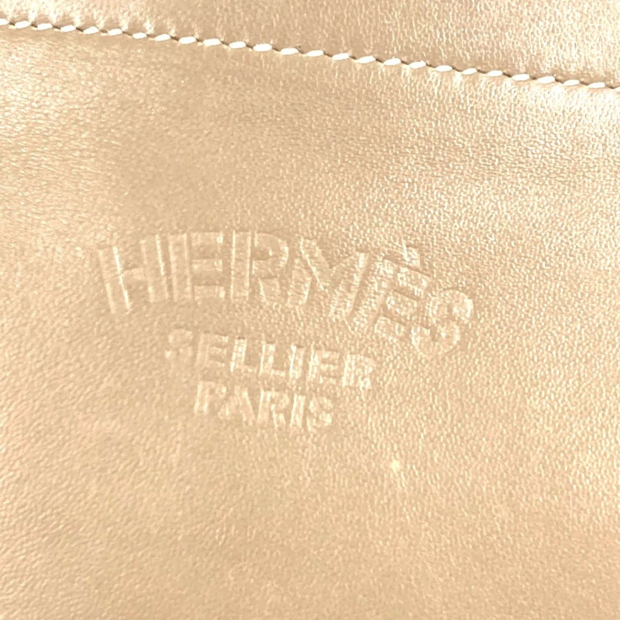 Hermes Etoupe Gray Gray Leather Pochette Shoulder Bag (Pre-Owned)