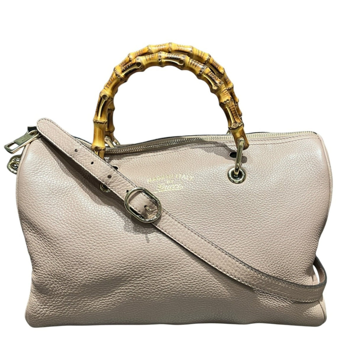 Gucci Pink Bamboo Boston Bag Shoulder Bag (Pre-Owned)