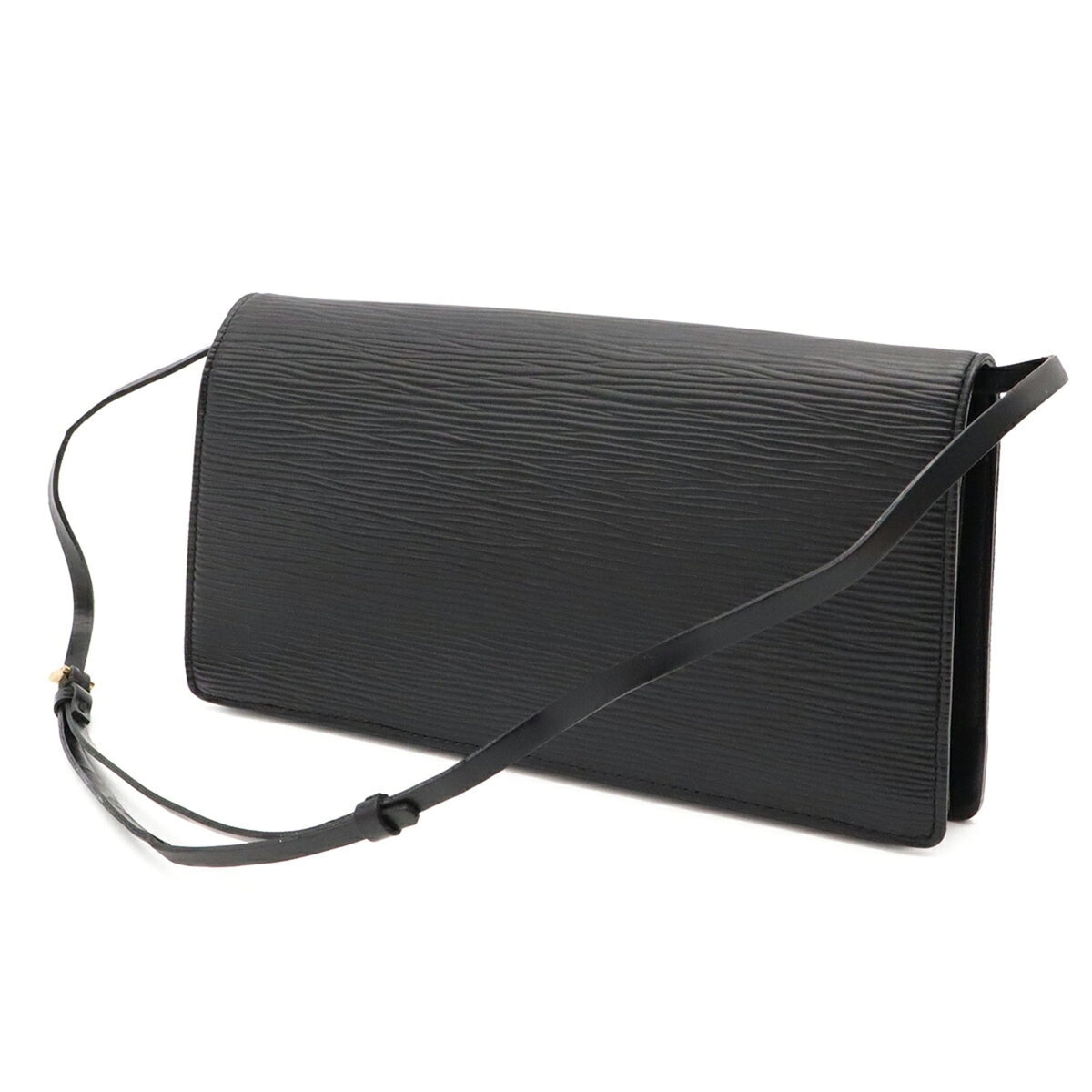 Louis Vuitton Black Noir Epi Leather Clutch Bag Shoulder Bag (Pre-Owned)