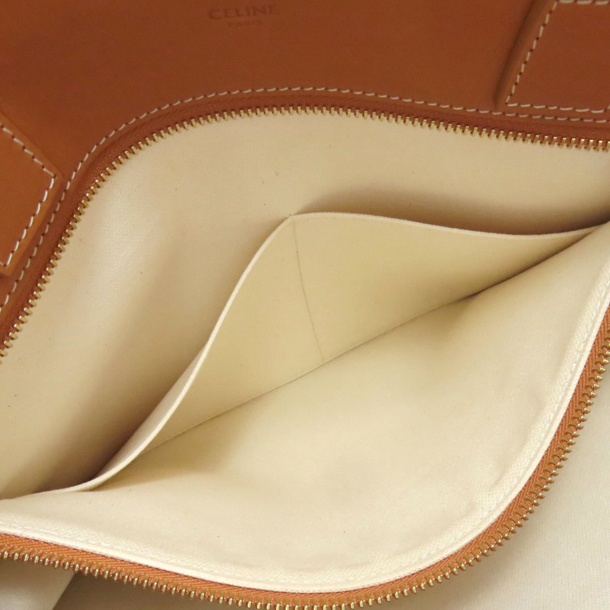 Celine Brown White Canvas Tote Bag (Pre-Owned)