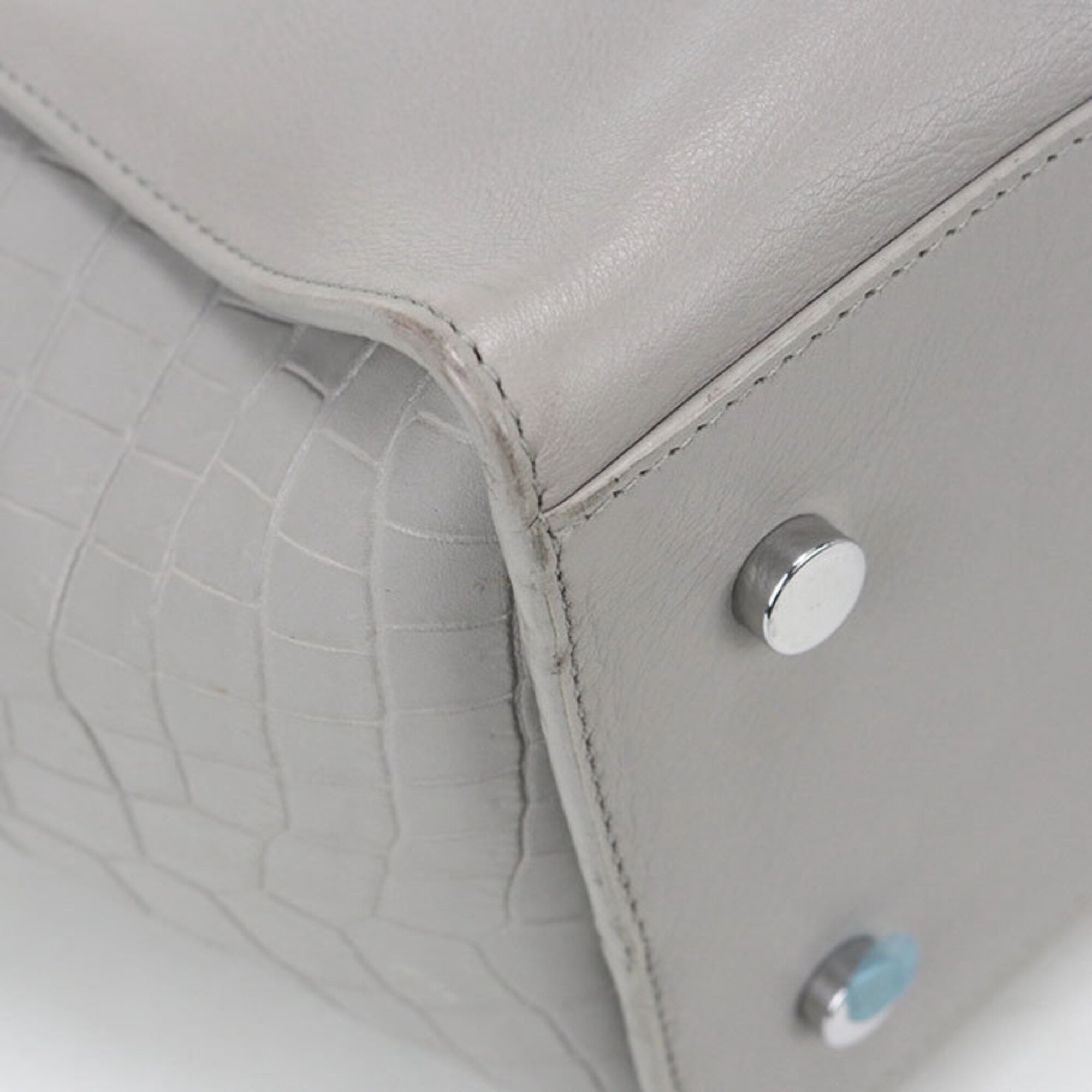 Saint Laurent Gray Leather Handbag (Pre-Owned)