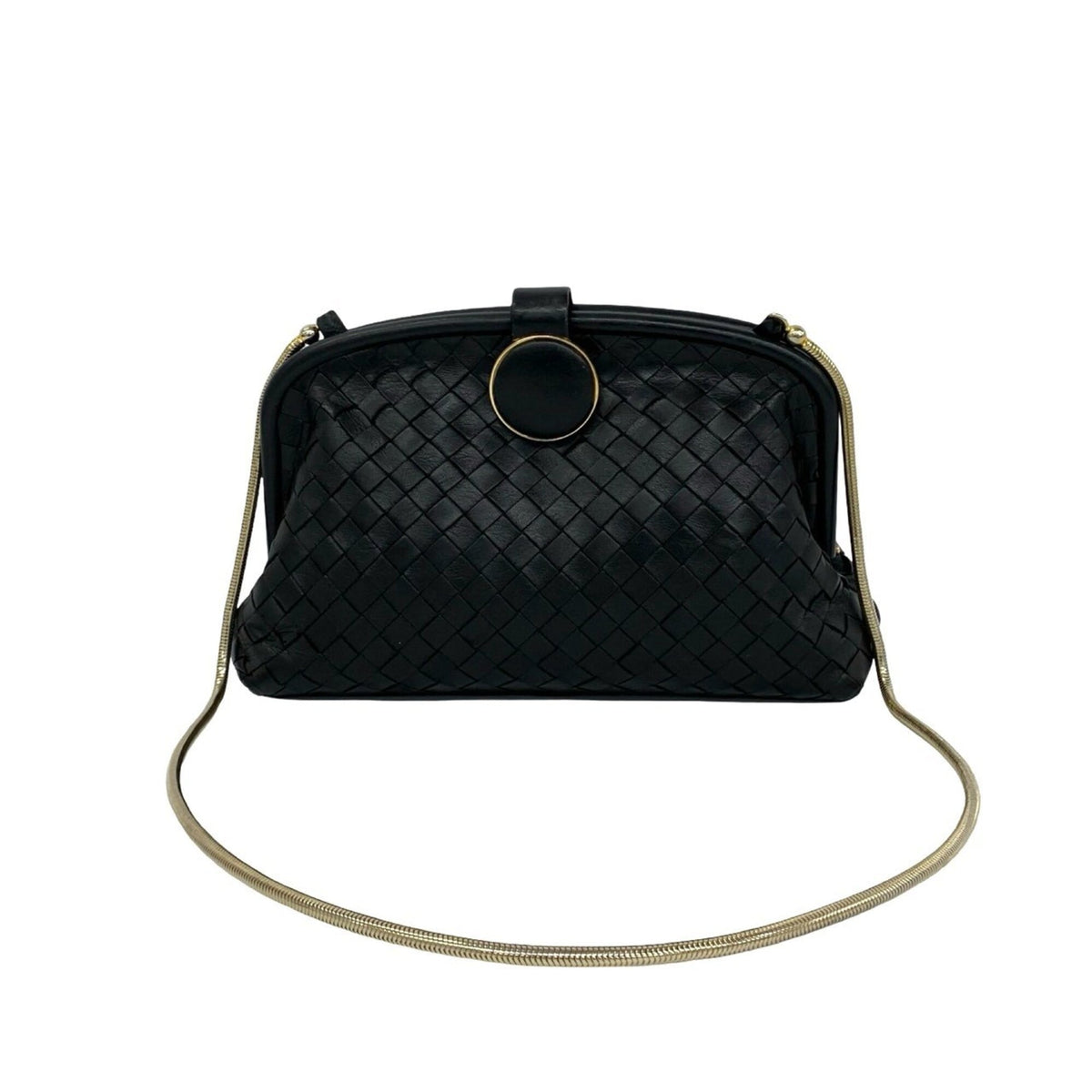 Bottega Veneta Black Leather Shoulder Bag (Pre-Owned)