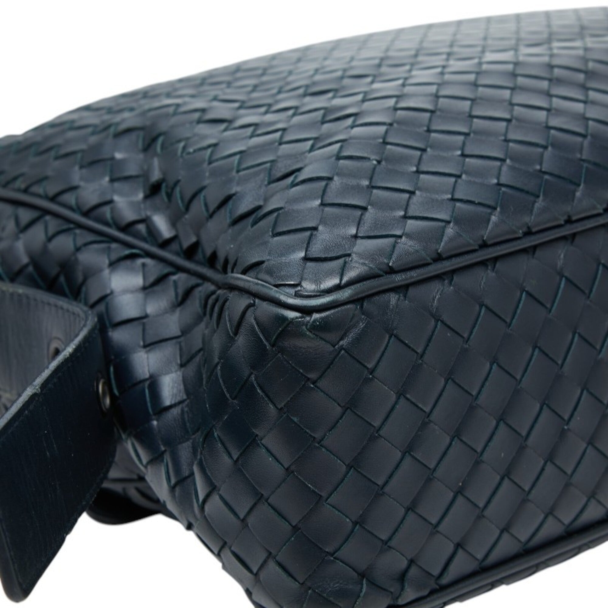 Bottega Veneta Navy Leather Shoulder Bag (Pre-Owned)