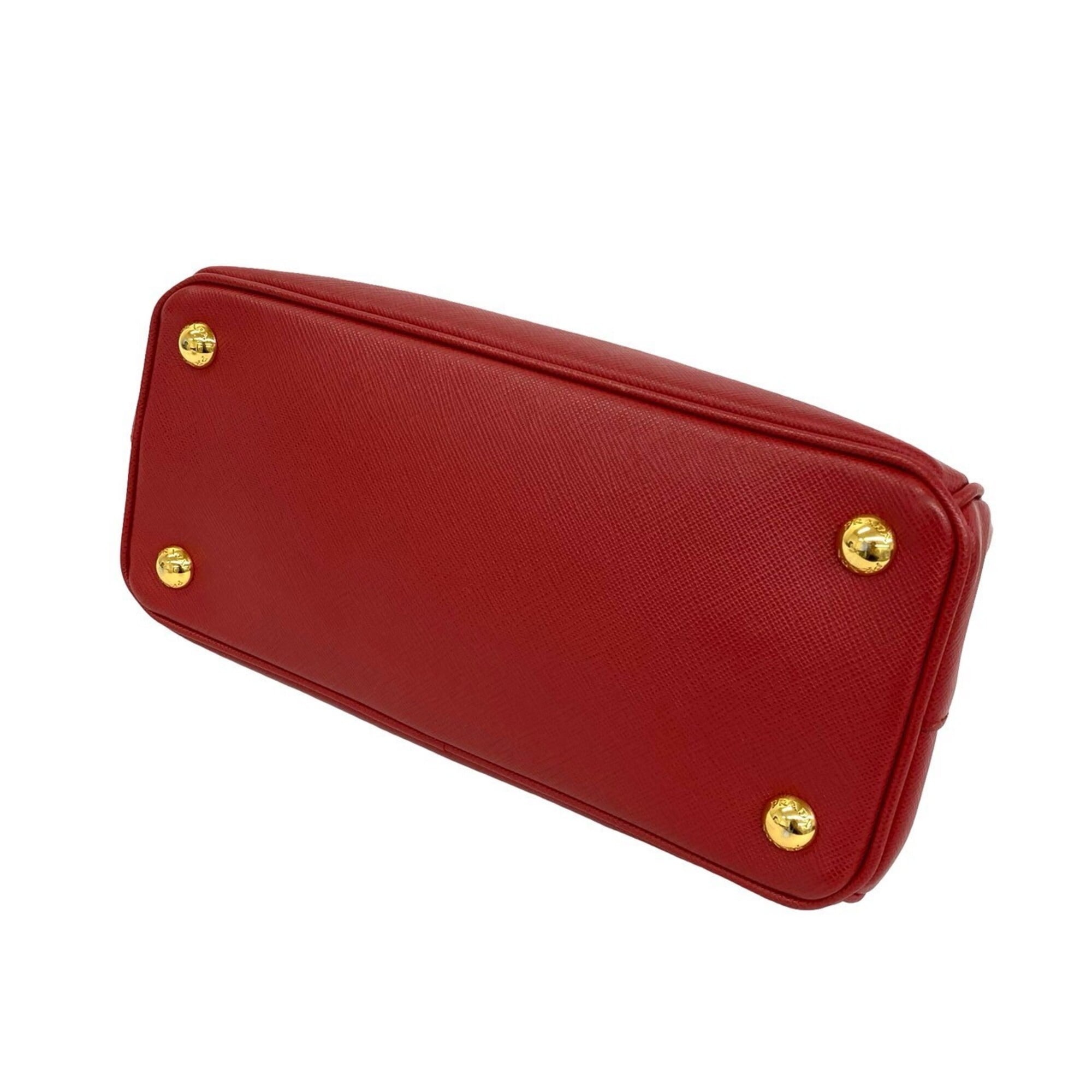 Prada Red Color Leather Handbag Shoulder Bag (Pre-Owned)