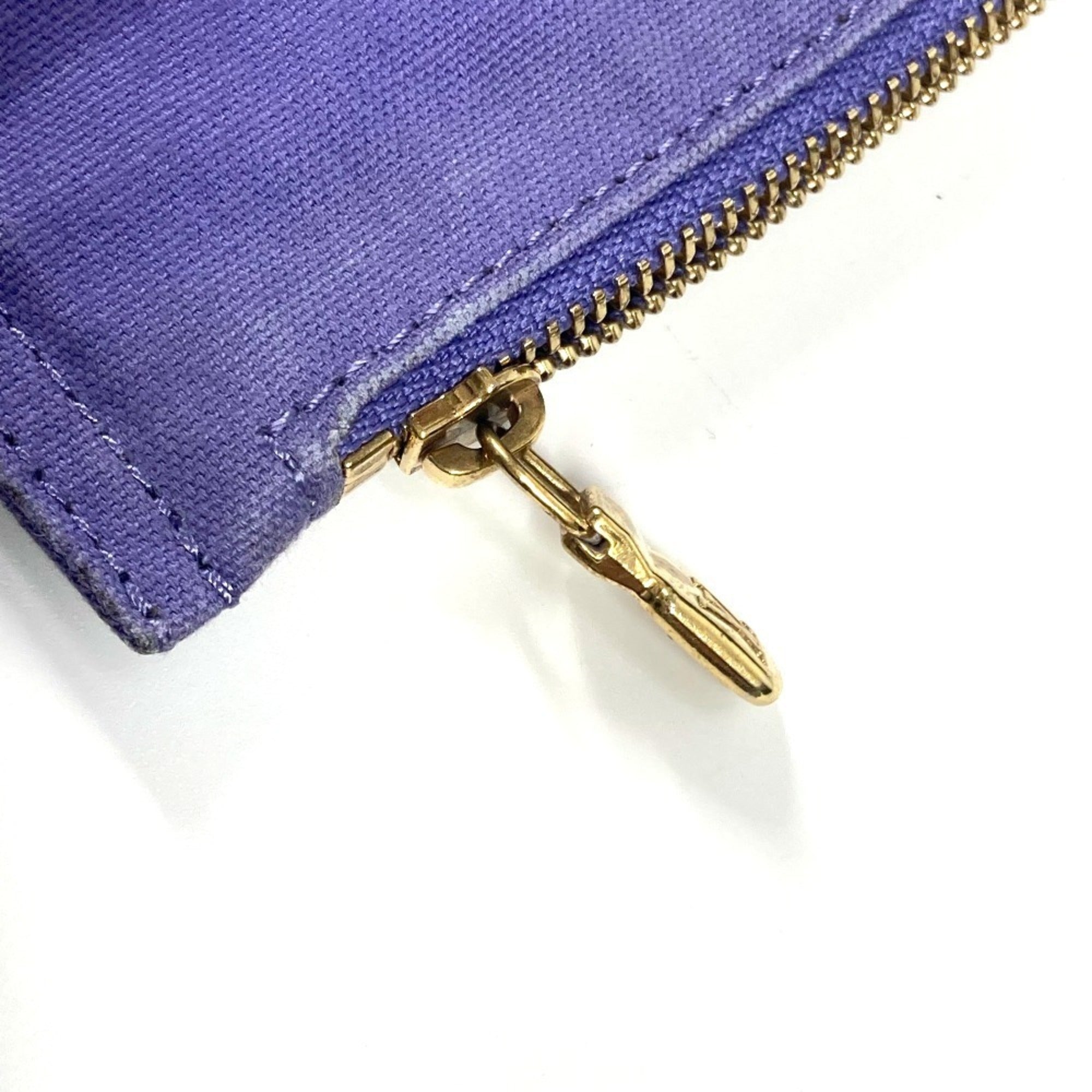 Louis Vuitton Purple Leather Canvas Shoulder Bag Tote Bag (Pre-Owned)