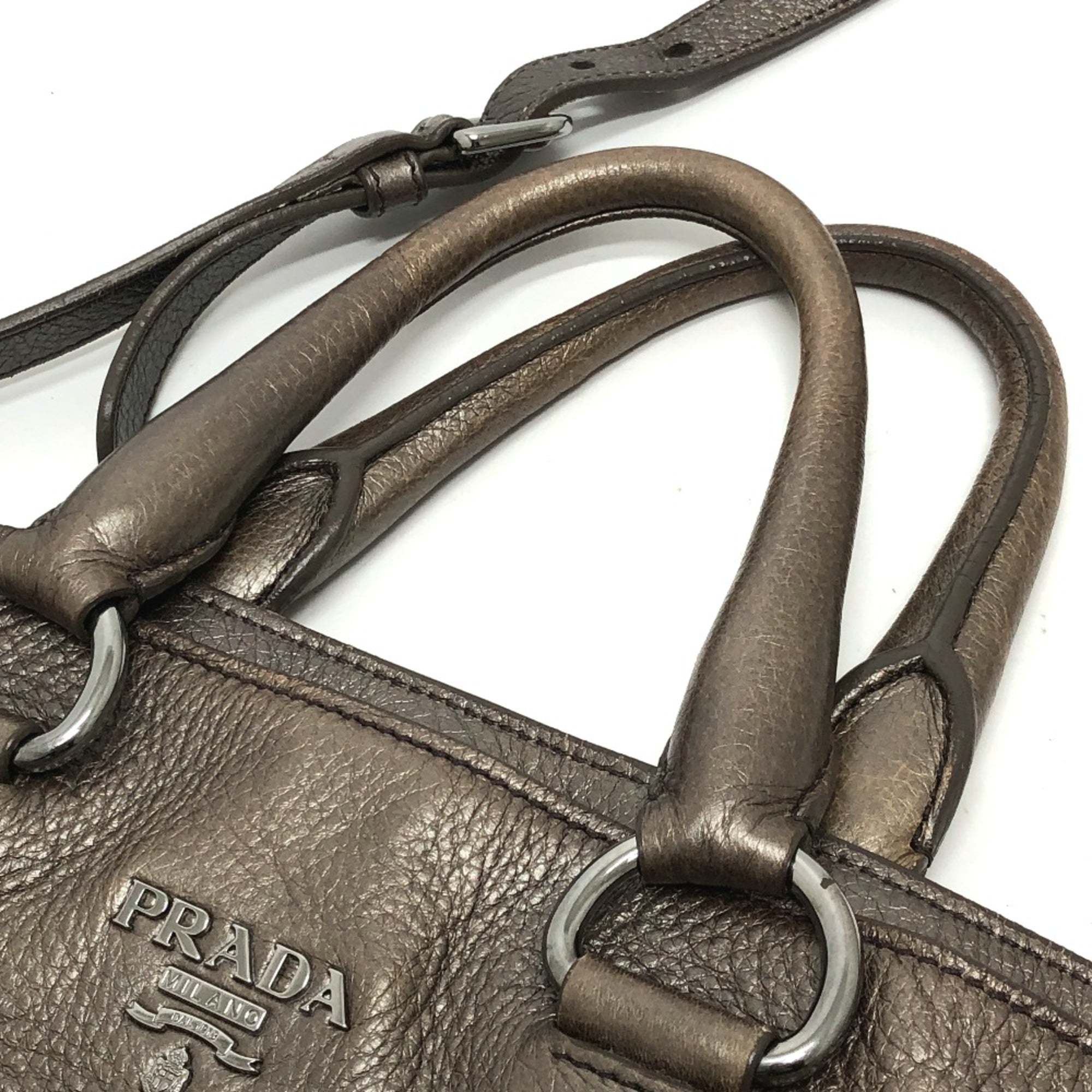 Prada Brown Leather Tote Bag (Pre-Owned)