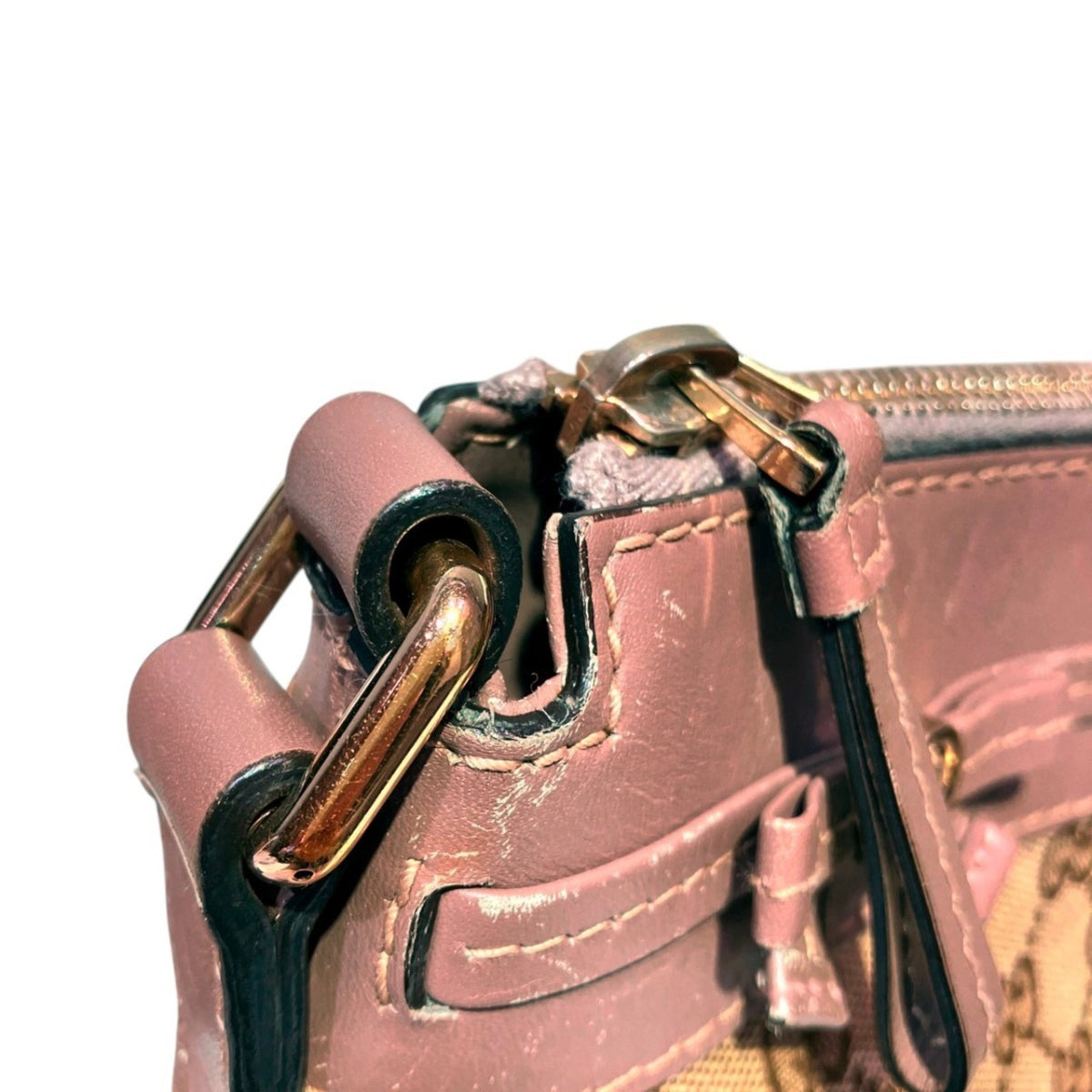 Gucci Beige Canvas Shoulder Bag (Pre-Owned)